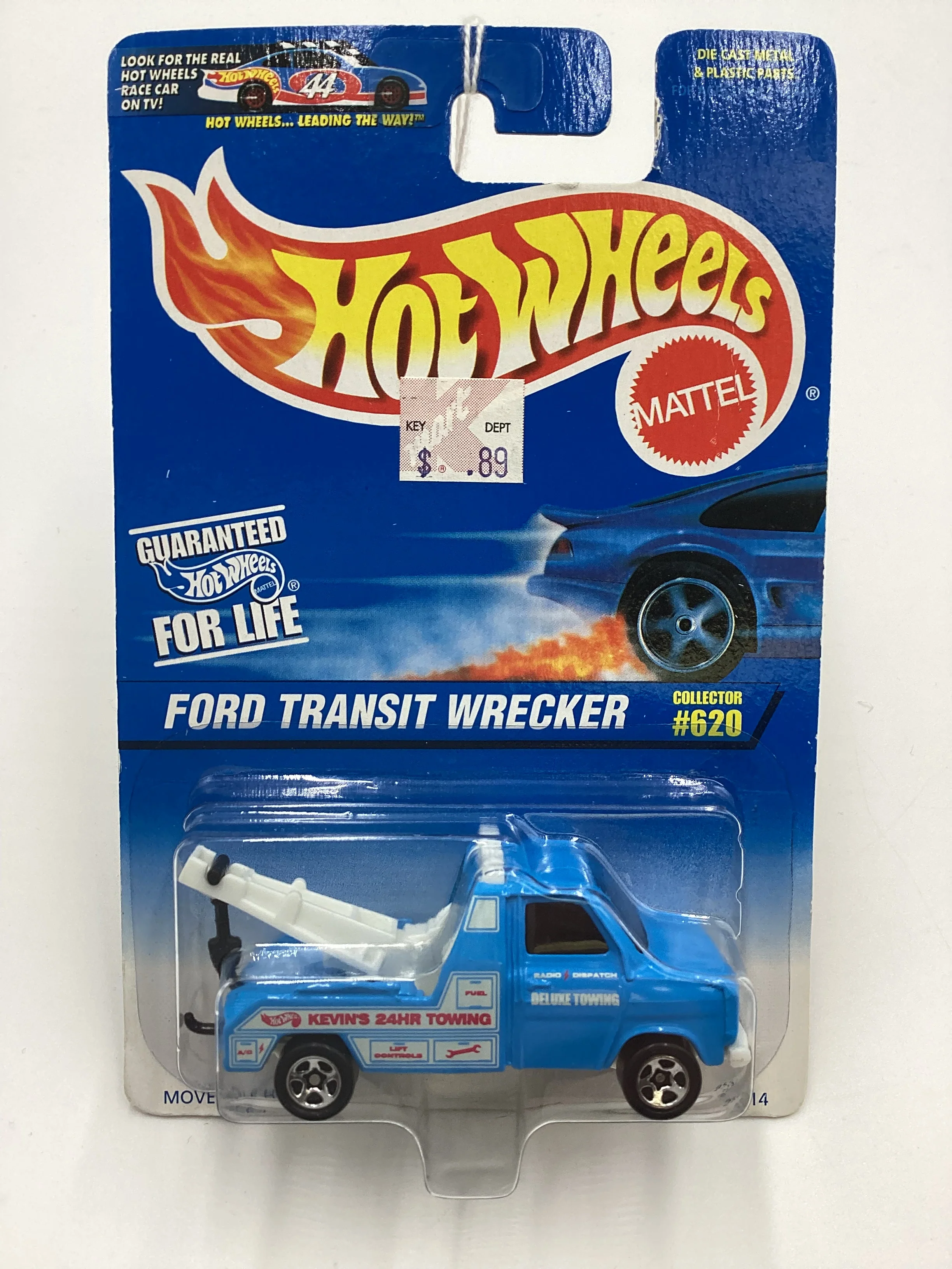 1996 Hot Wheels Collector #620 Ford Transit Wrecker Light Blue 240D - Image 2
