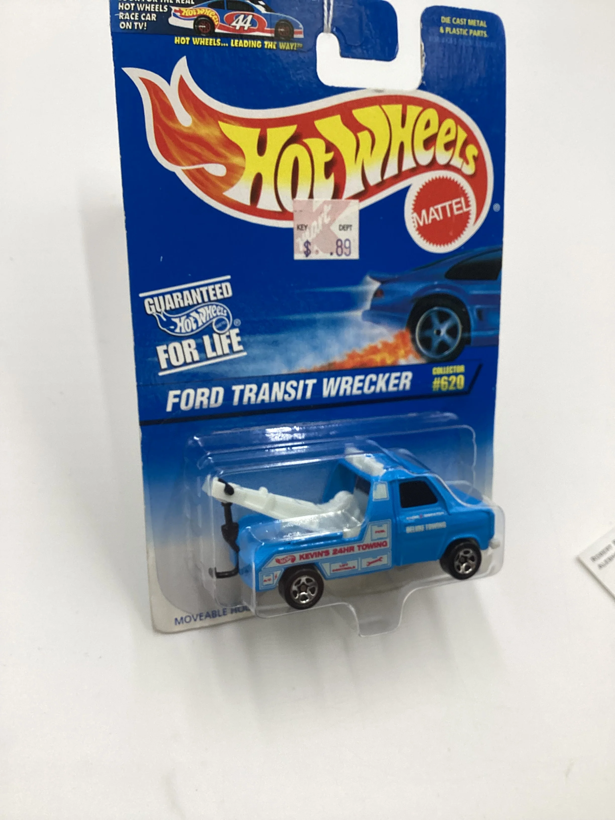 1996 Hot Wheels Collector #620 Ford Transit Wrecker Light Blue 240D - Image 5