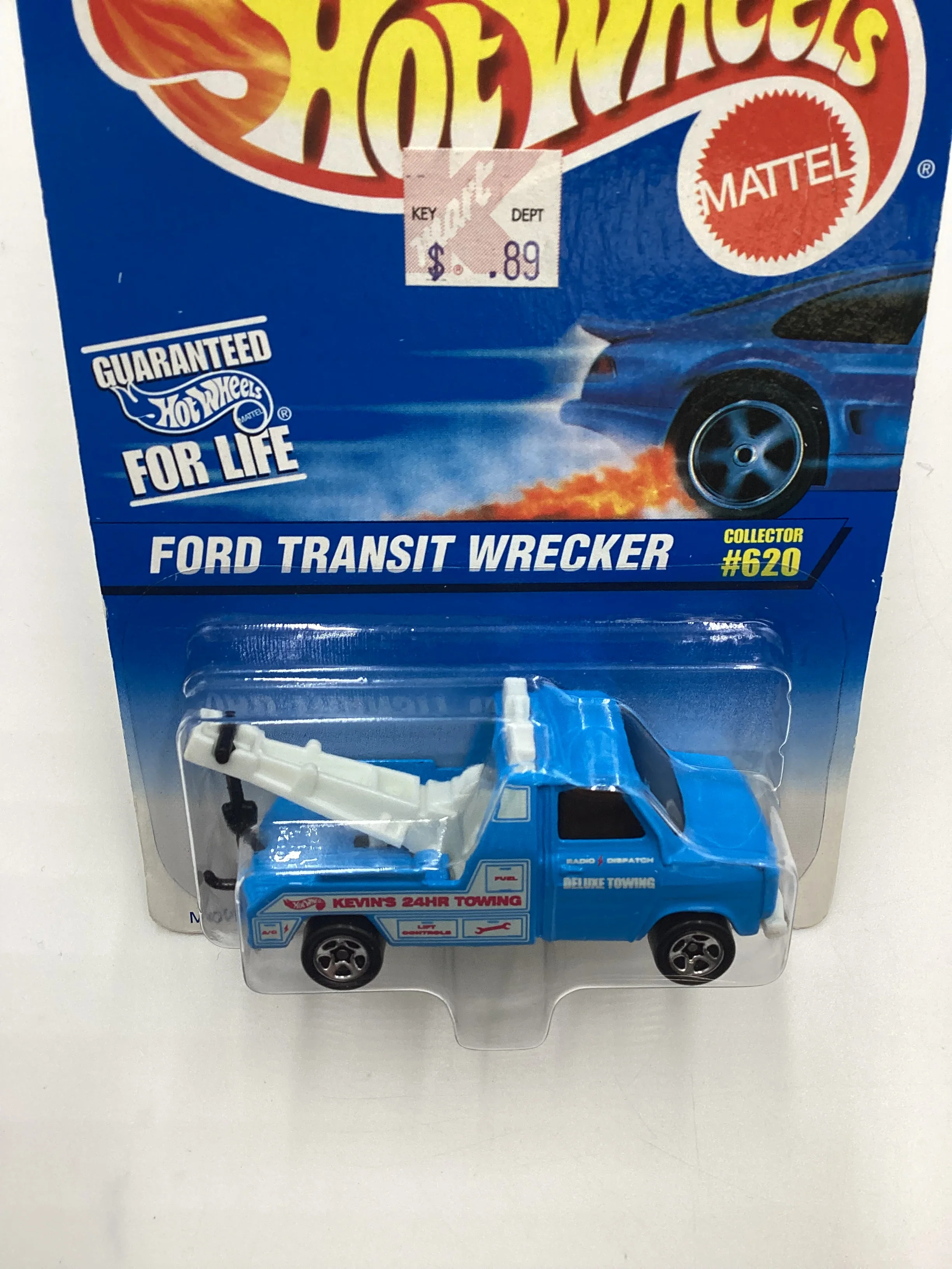 1996 Hot Wheels Collector #620 Ford Transit Wrecker Light Blue 240D - Image 6