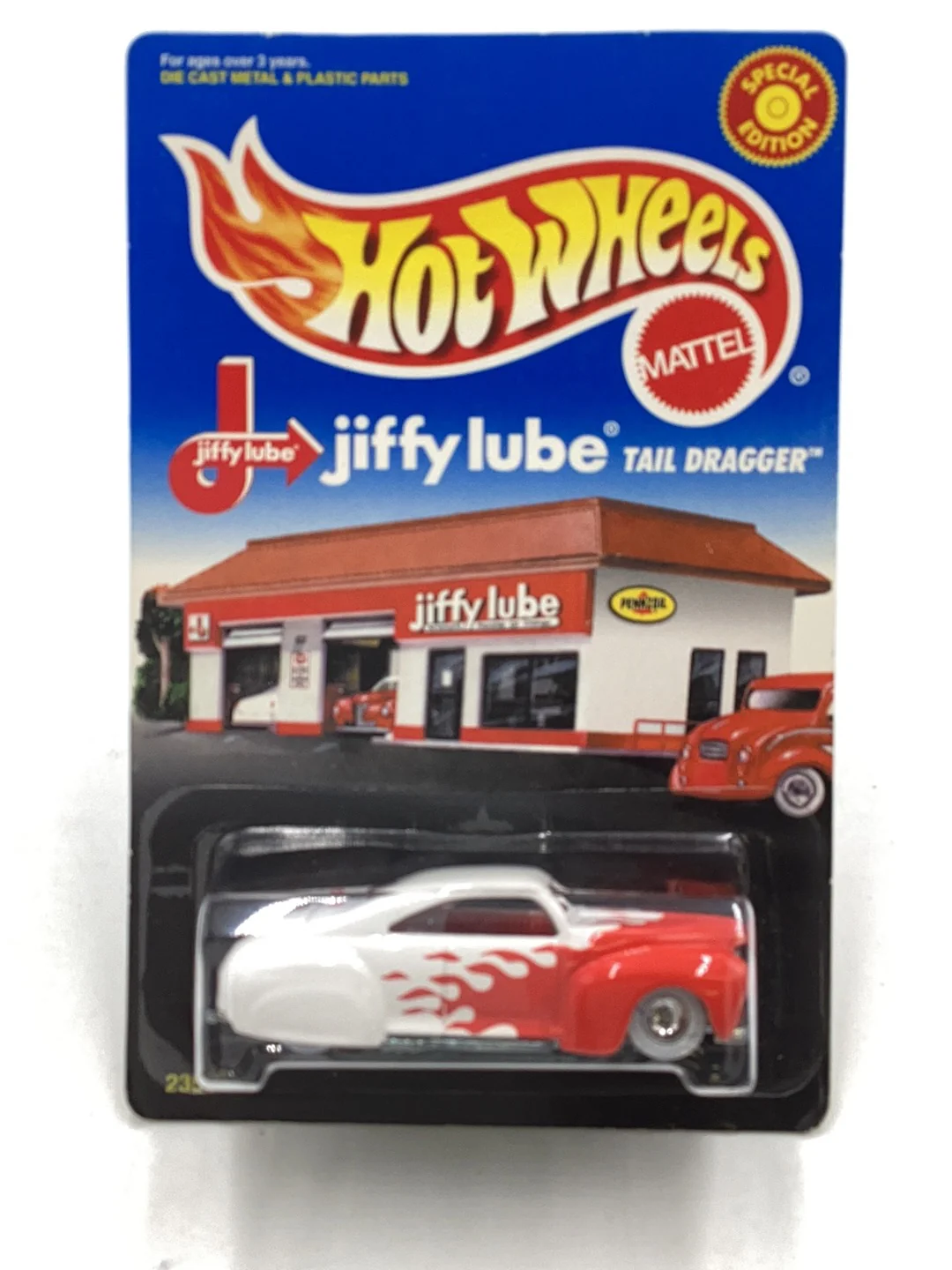1998 Hot Wheels Jiffy Lube Promo Tail Dragger 23534 with protector - Image 2