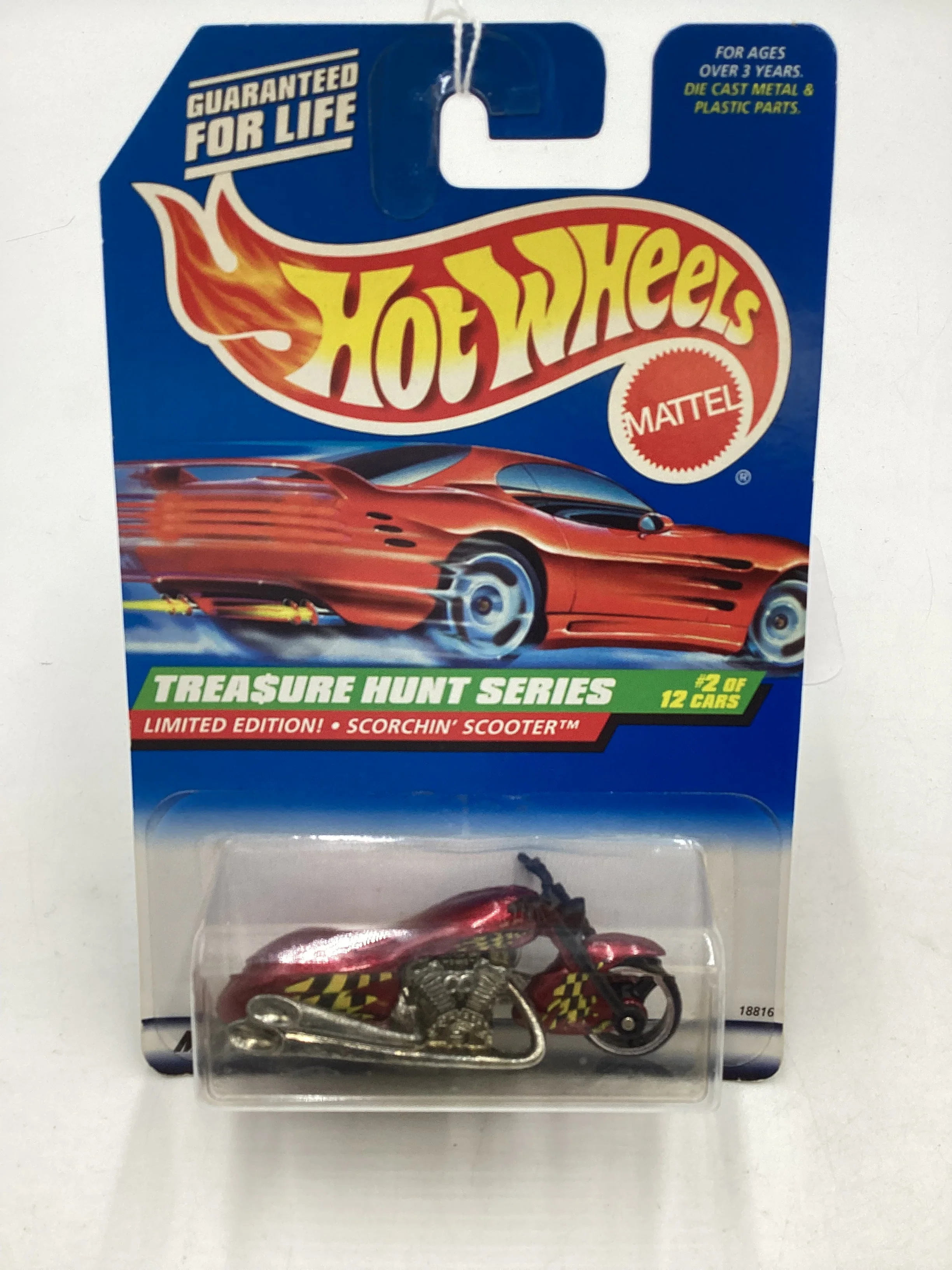 1998 Hot Wheels Treasure Hunt 2/12 Scorchin Scooter #750 277F - Image 2