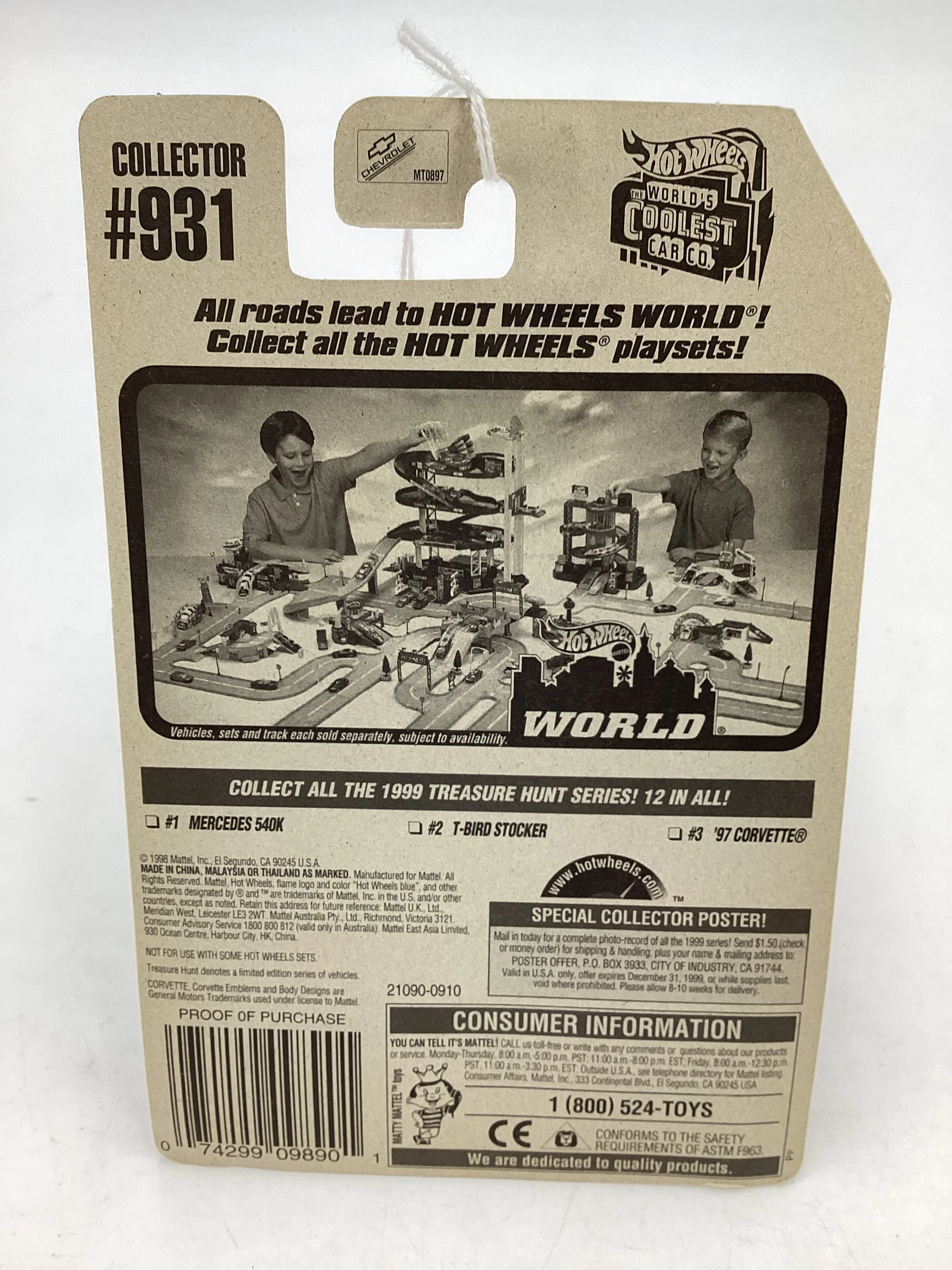 1999 Hot Wheels Treasure Hunt 3/12 97 Corvette #931 275H - Image 6