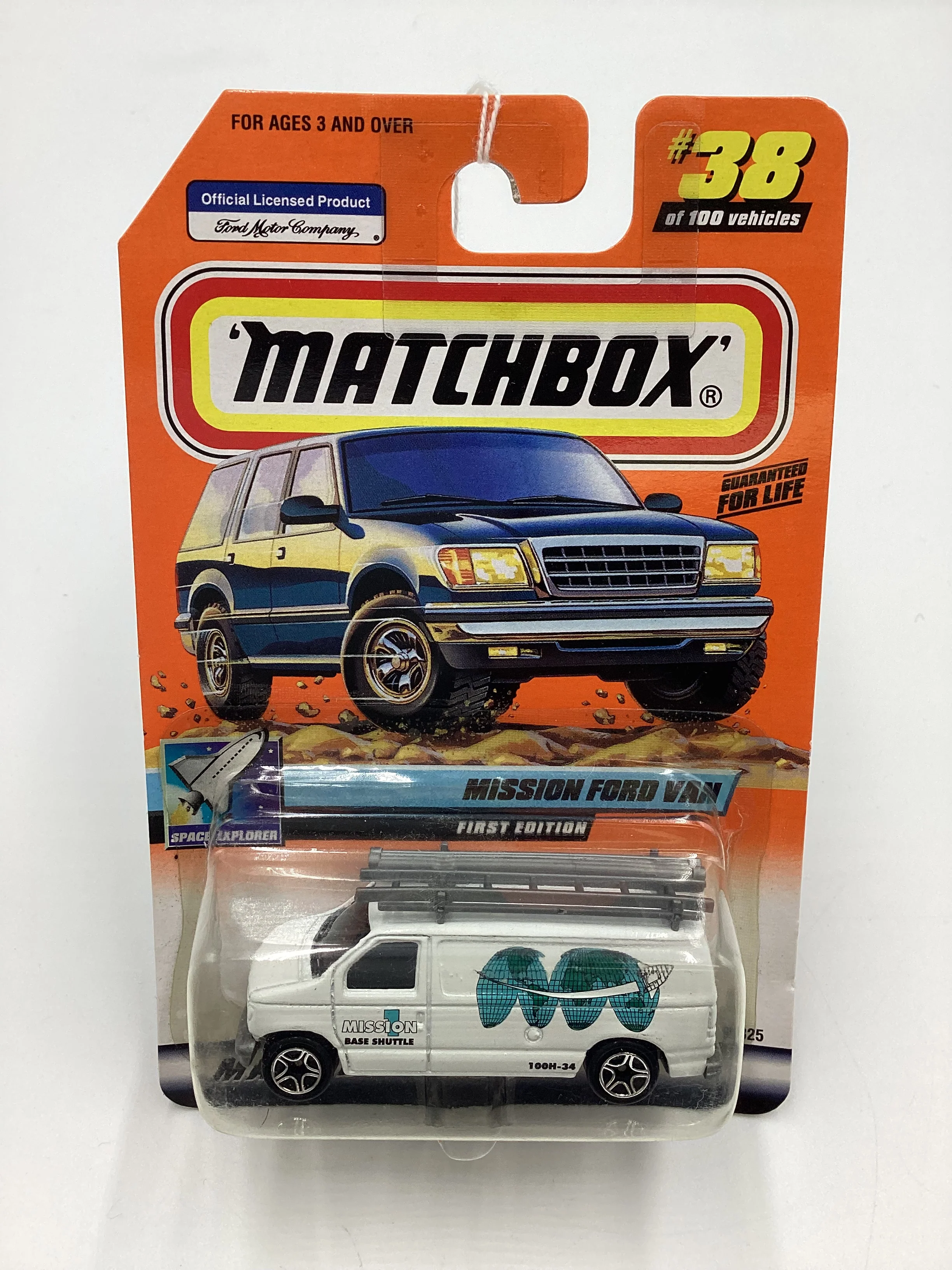 2000 Matchbox #38 Mission Ford Van White 210C - Image 2