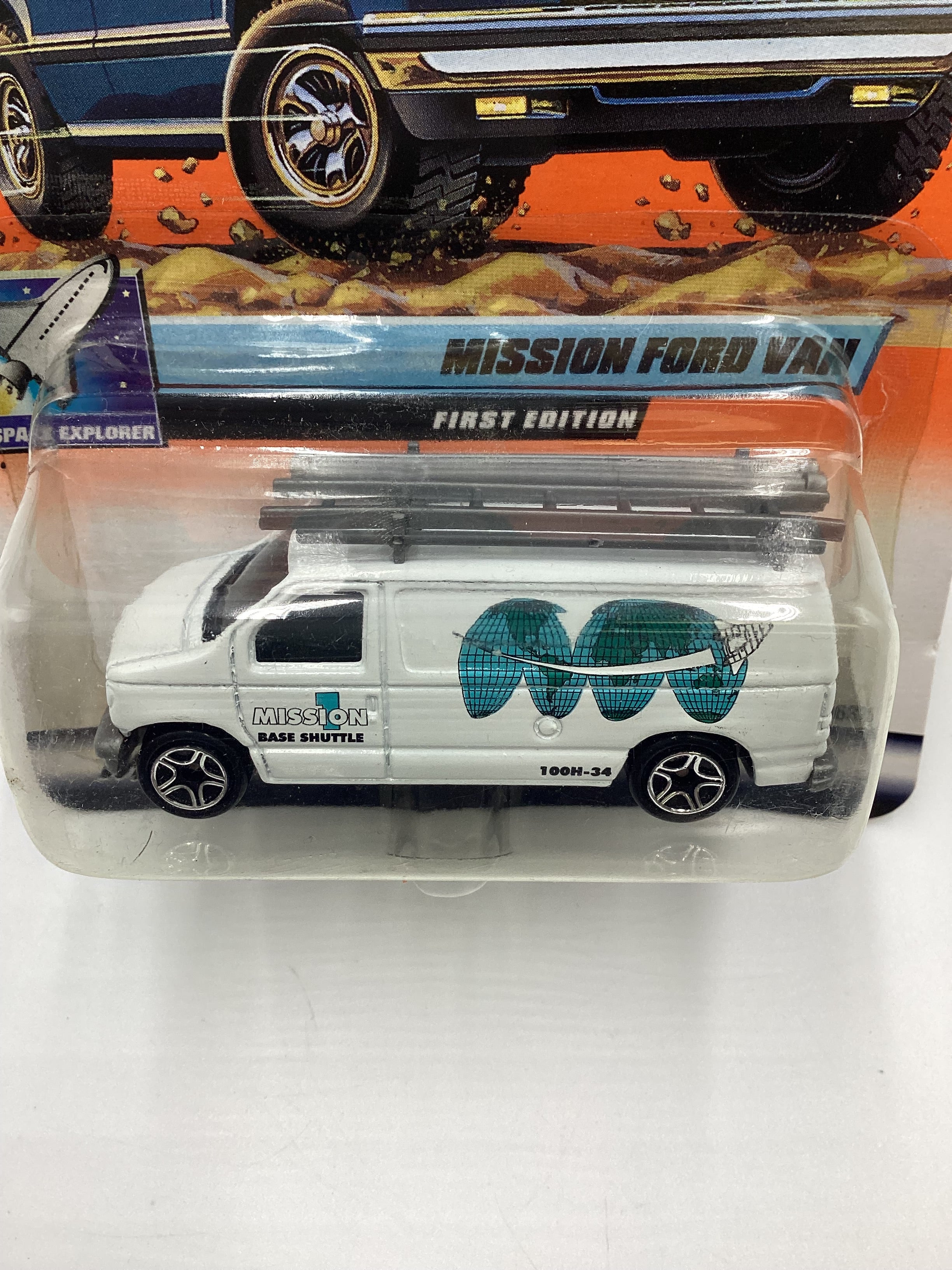 2000 Matchbox #38 Mission Ford Van White 210C - Image 3