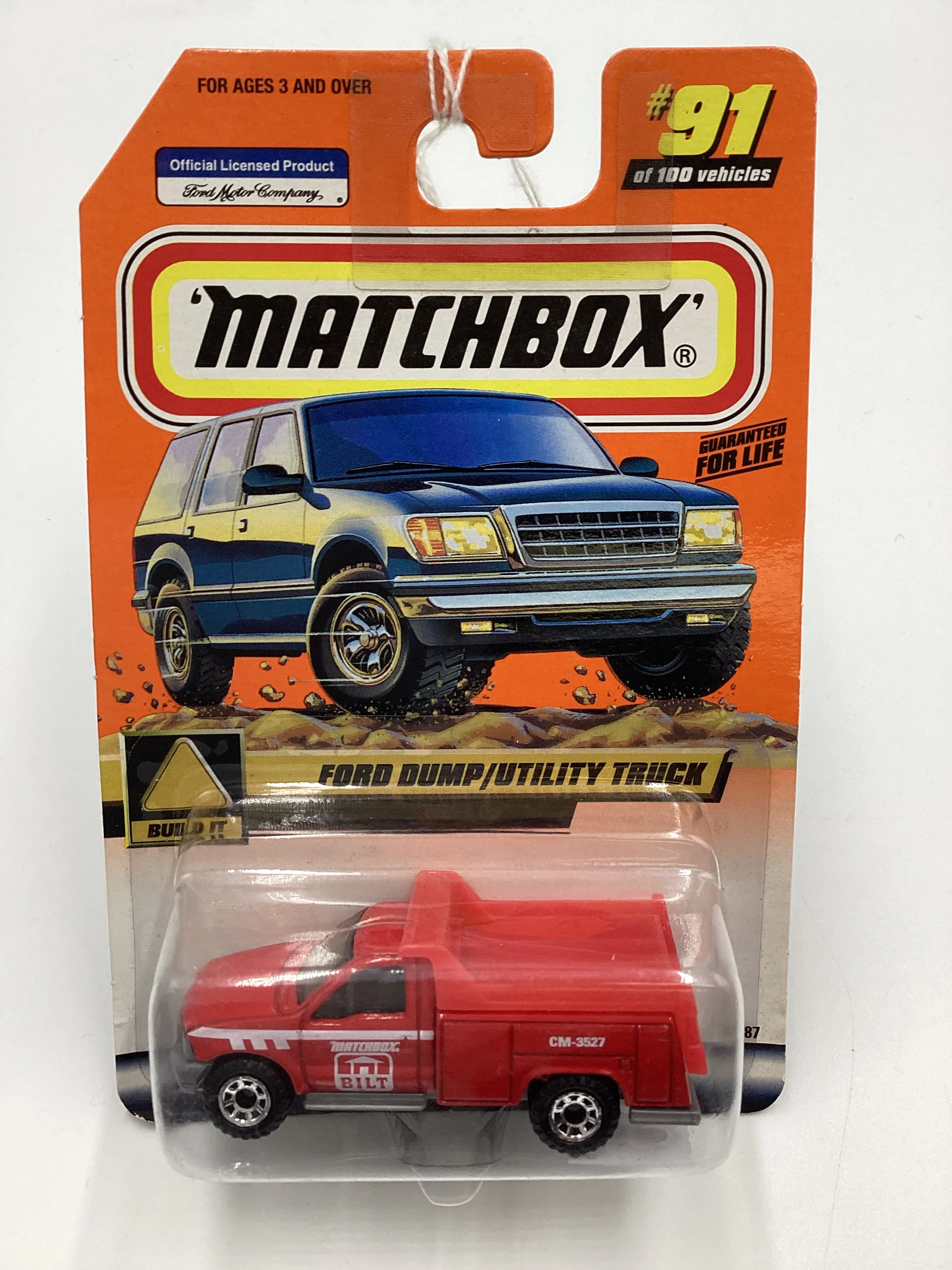 2000 Matchbox #91 Ford Dump/ Utility Truck Red 210C - Image 2