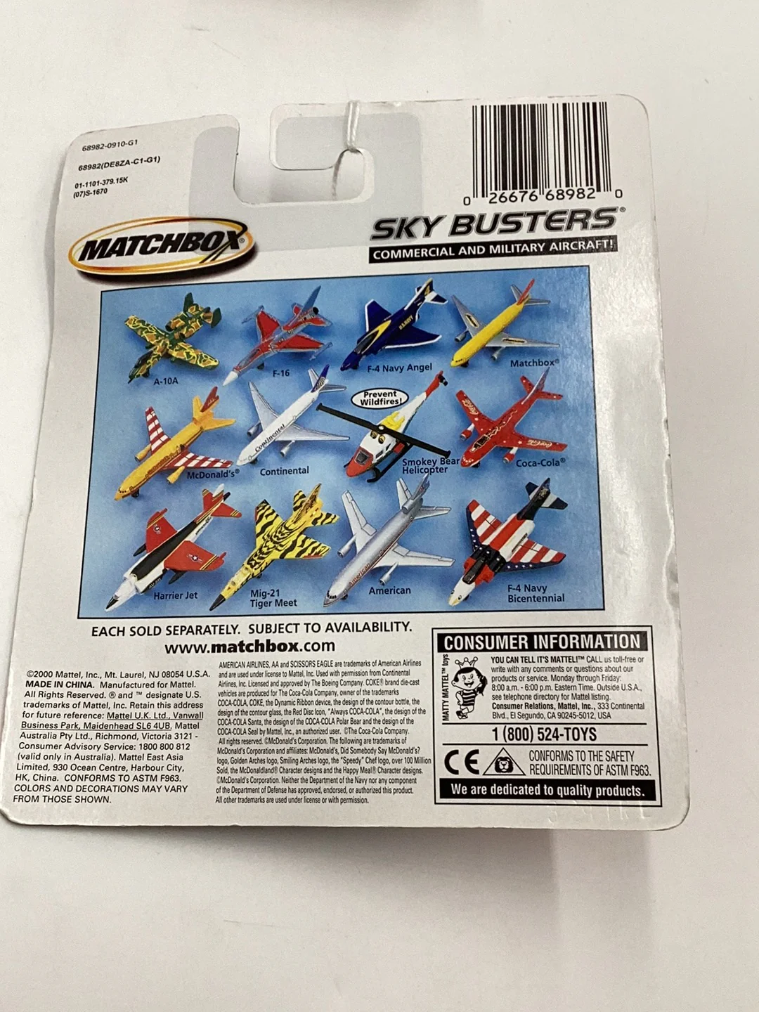 2000 Matchbox Sky Busters Mcdonalds 113A - Image 5