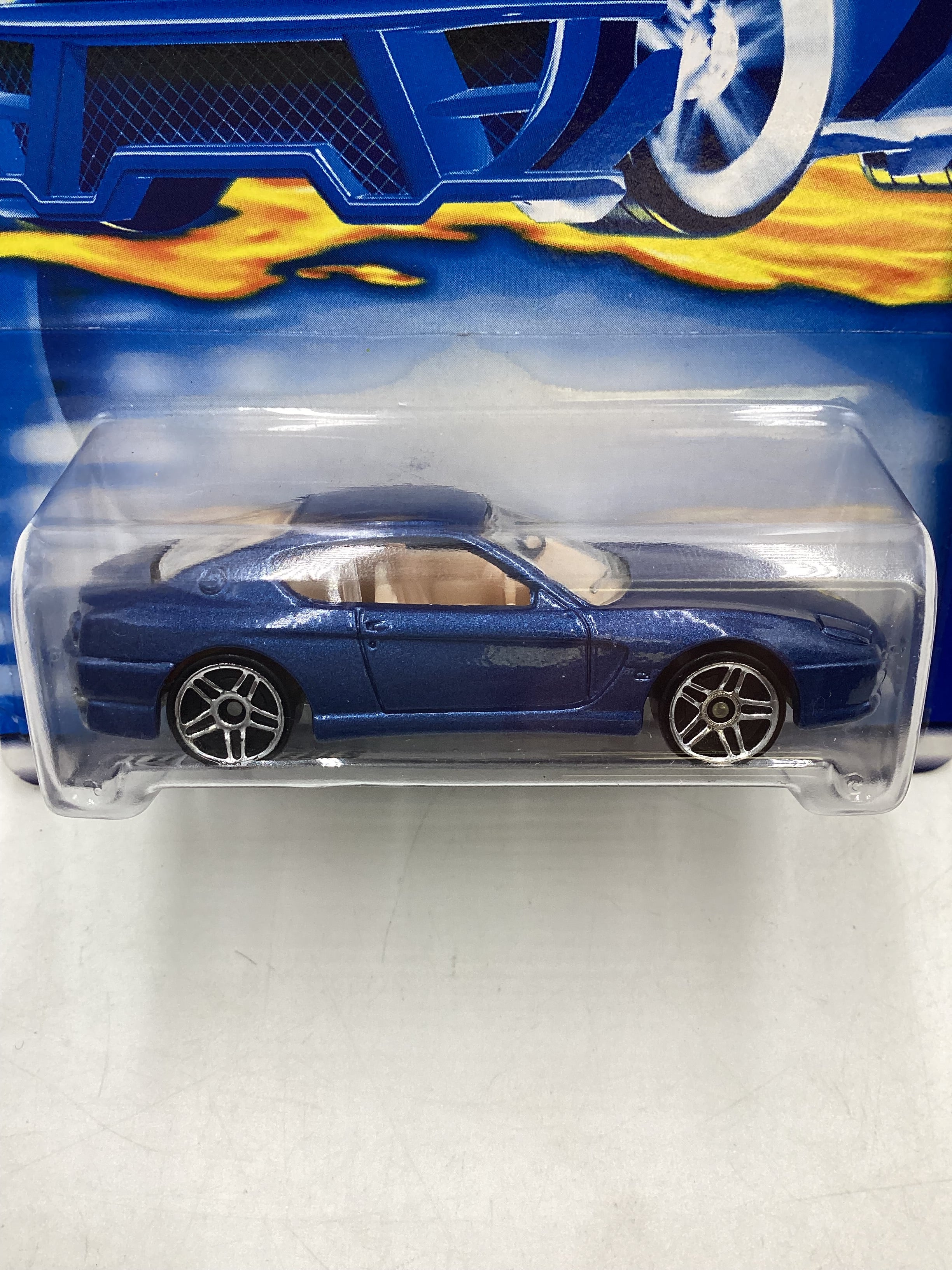 2001 Hot Wheels #166 Ferrari 456M Blue PR5 Wheels - Image 3