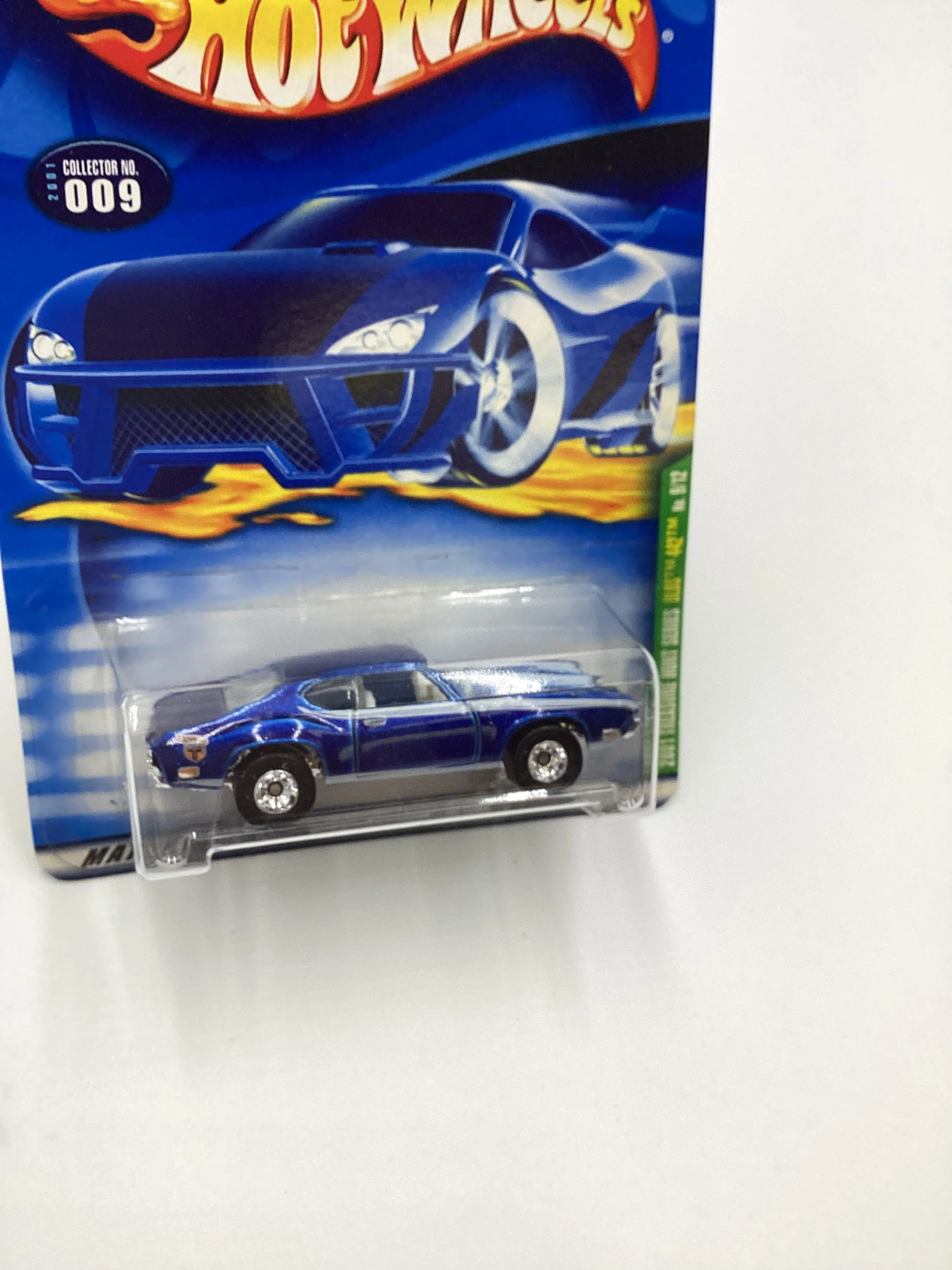 2001 Hot Wheels Treasure Hunt #009 Olds 442 Blue with protector - Image 5