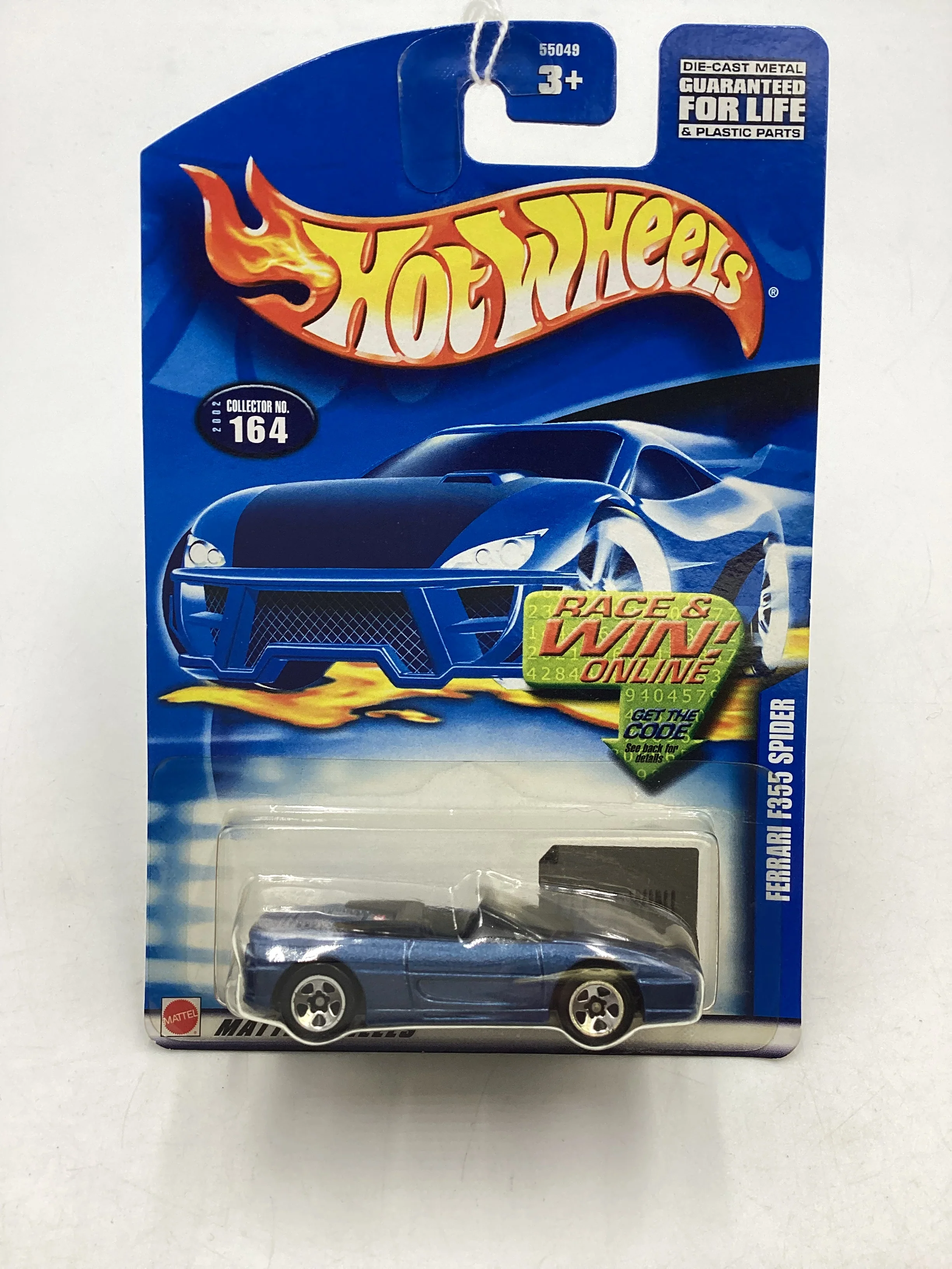 2002 Hot Wheels #164 Ferrari F355 Spider Blue - Image 2