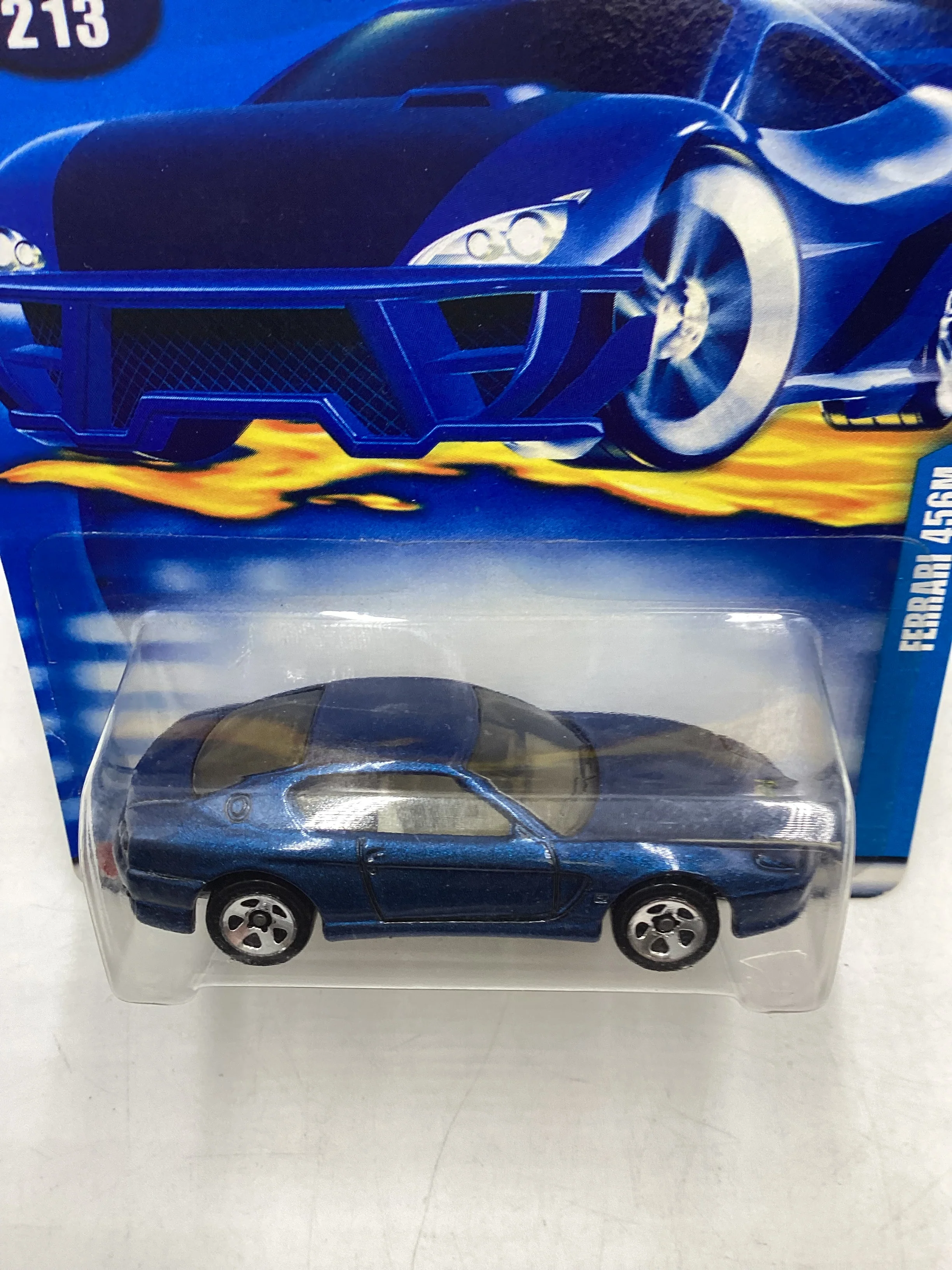 2002 Hot Wheels #213 Ferrari 456M Blue 5SP Wheels (SR) - Image 6
