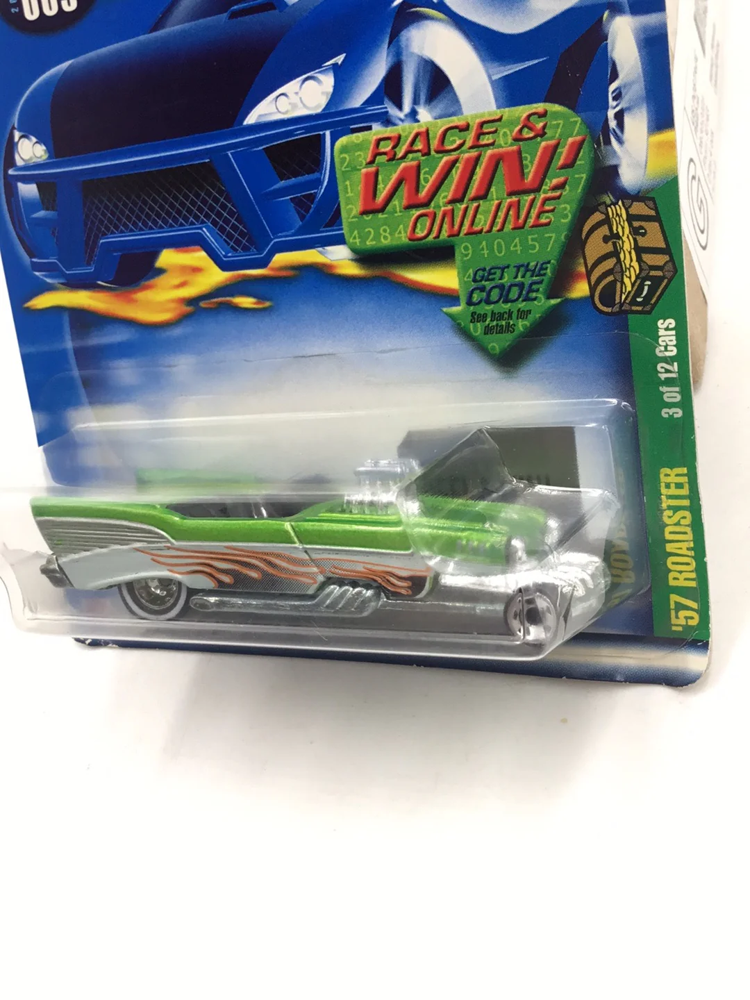 2002 Hot Wheels Treasure Hunt  #3 57 Roadster rubber tires ( Bad Card) CC8 - Image 4