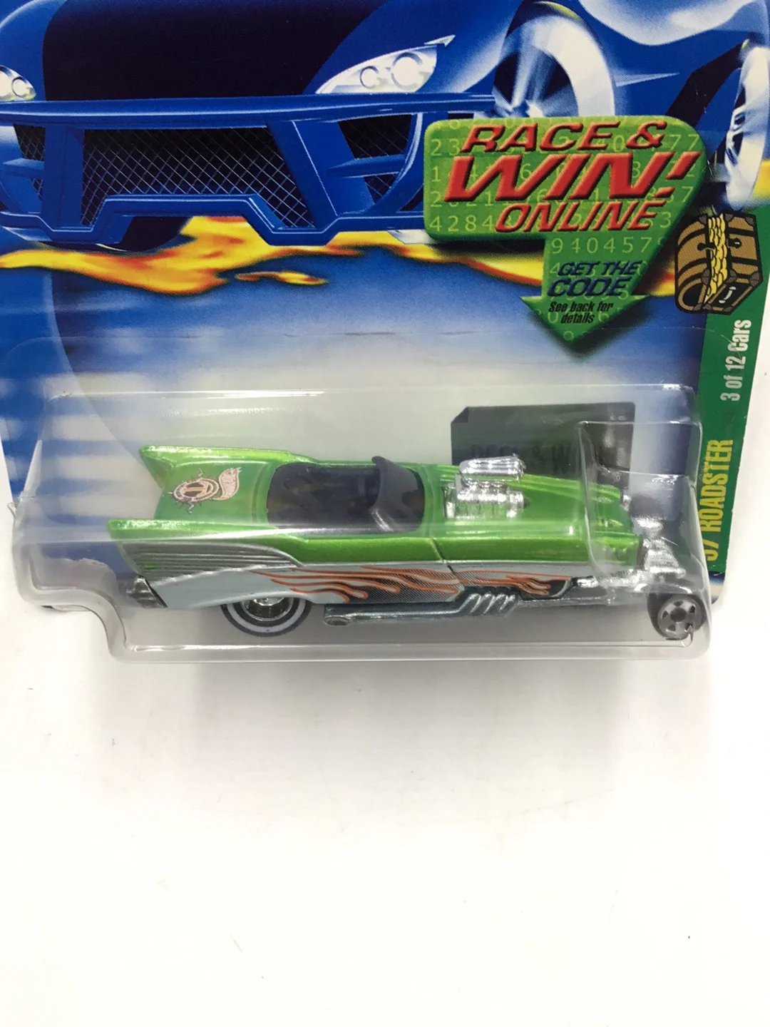 2002 Hot Wheels Treasure Hunt  #3 57 Roadster rubber tires ( Bad Card) CC8 - Image 5