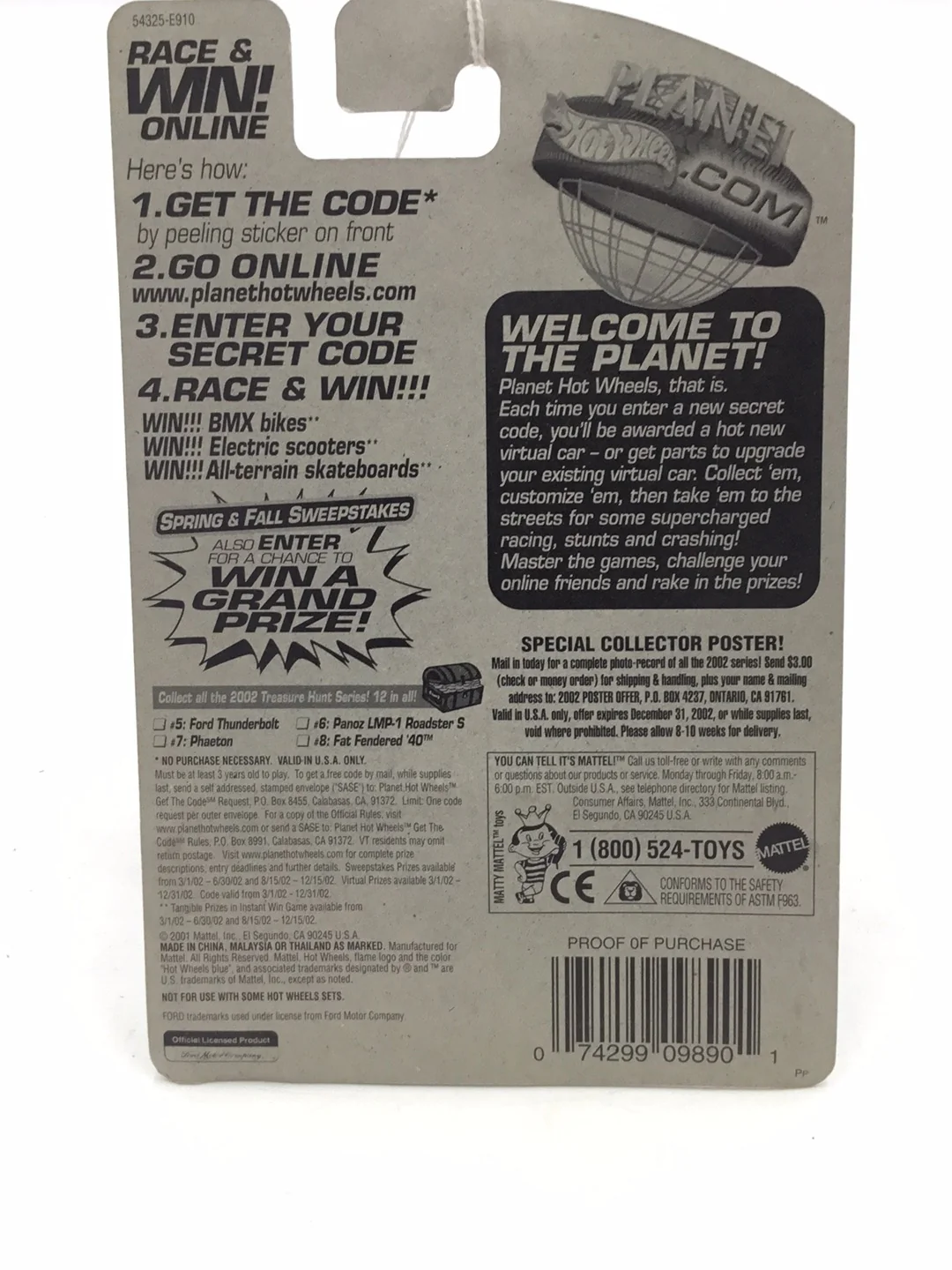 2002 Hot Wheels Treasure Hunt #5 Ford Thunderbolt rubber tires CC5 - Image 6