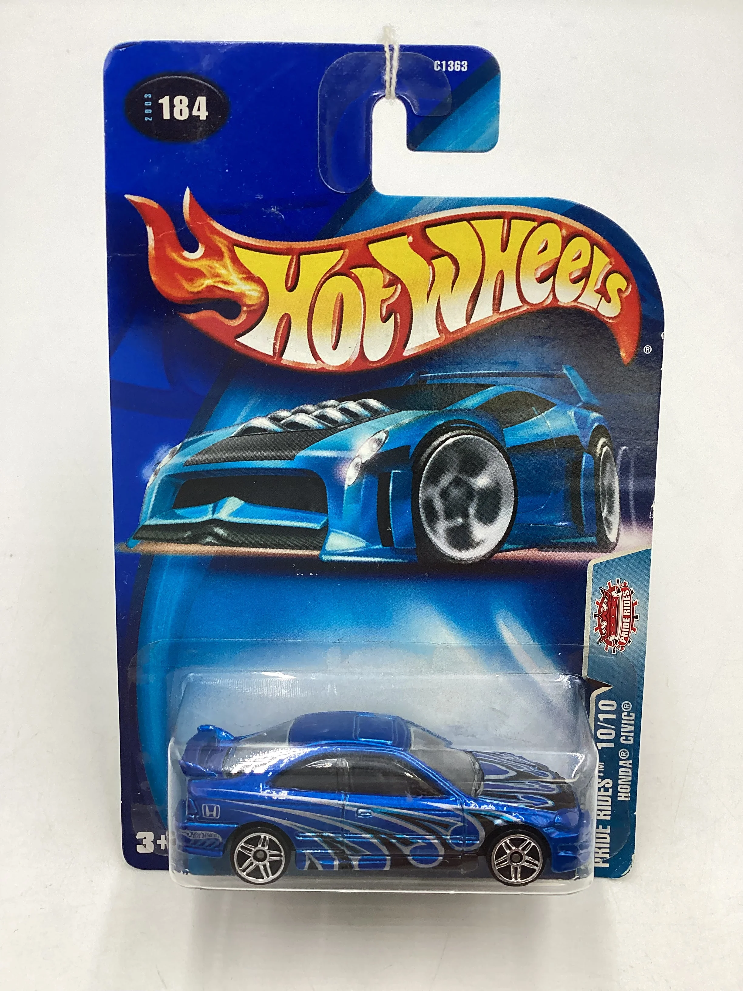 2003 Hot wheels #184 Blue Honda Civic 78C - Image 2