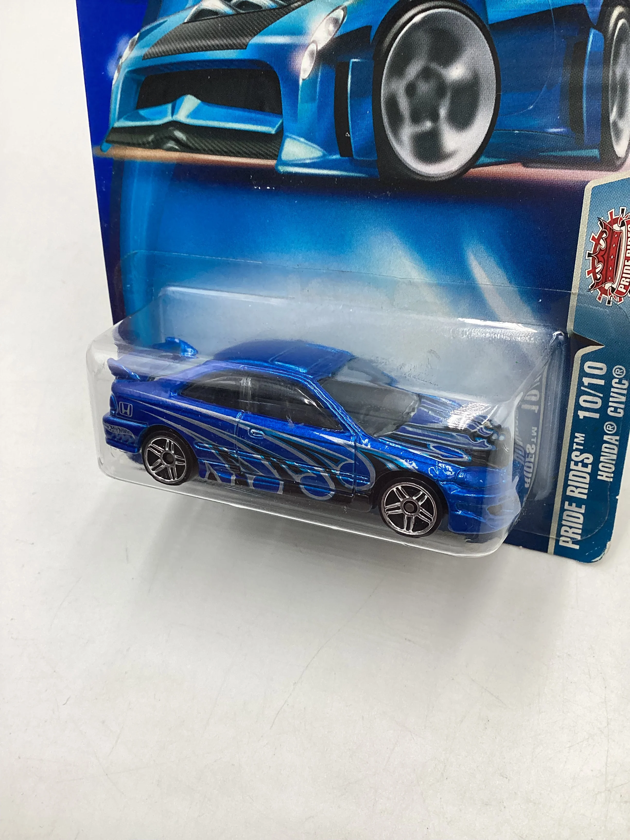 2003 Hot wheels #184 Blue Honda Civic 78C - Image 4