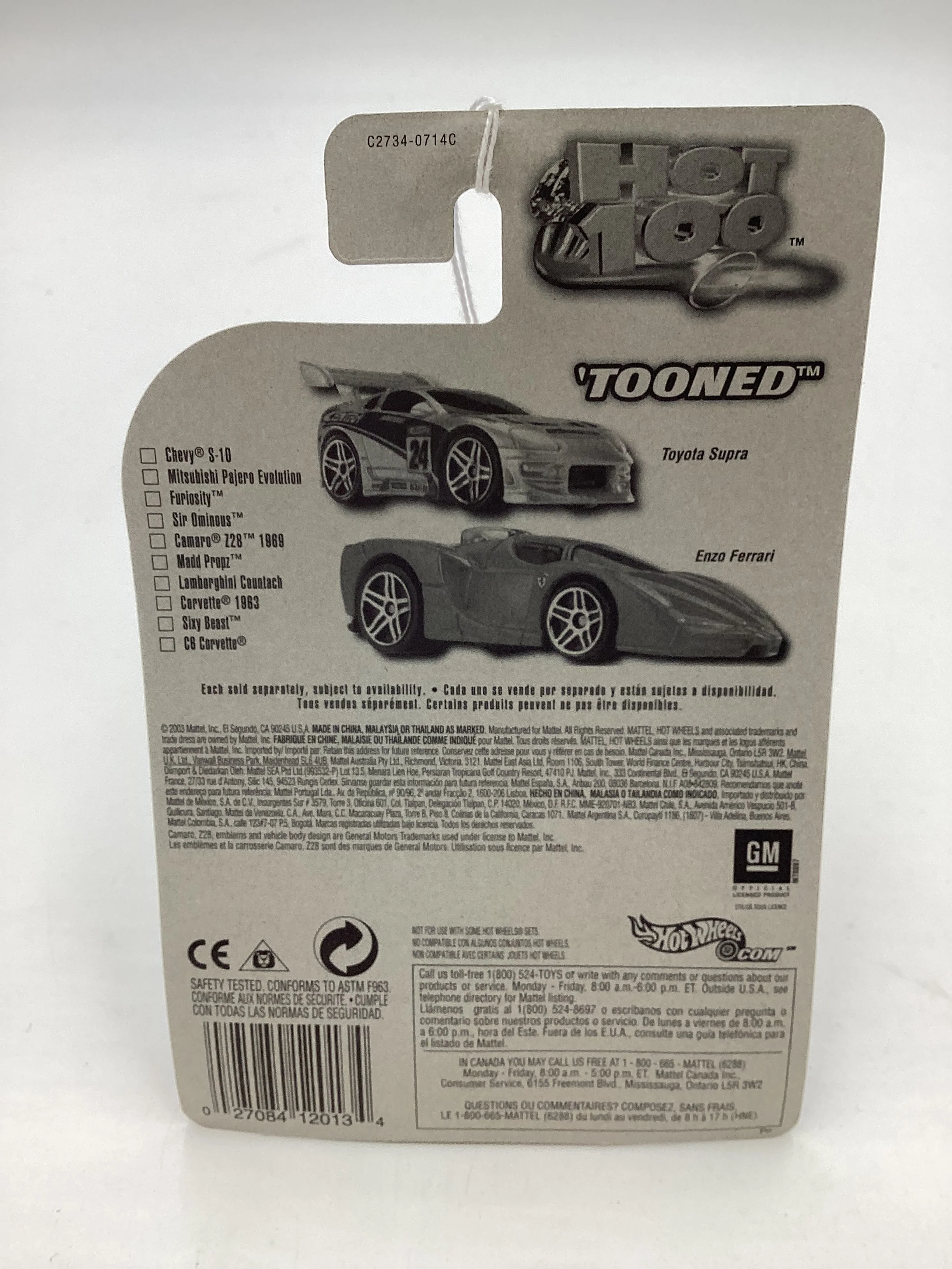 2004 Hot Wheels First Editions #071 Tooned Camaro Z28 1969 Maroon 12F - Image 7