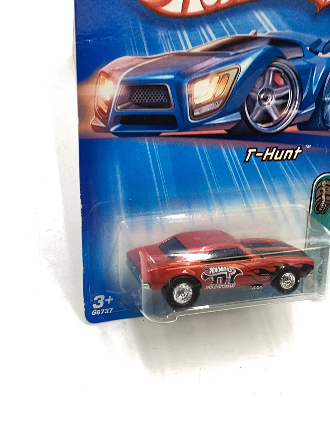 2005 Hot Wheels #122 Treasure Hunt 1967 Camaro real riders W/protector (Bad Card) - Image 4