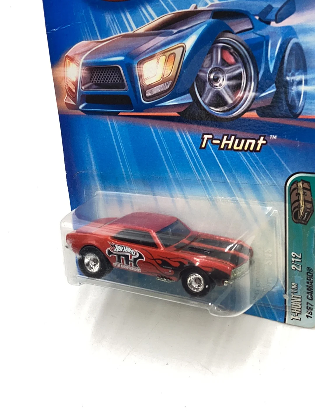 2005 Hot Wheels #122 Treasure Hunt 1967 Camaro real riders W/protector (Bad Card) - Image 5