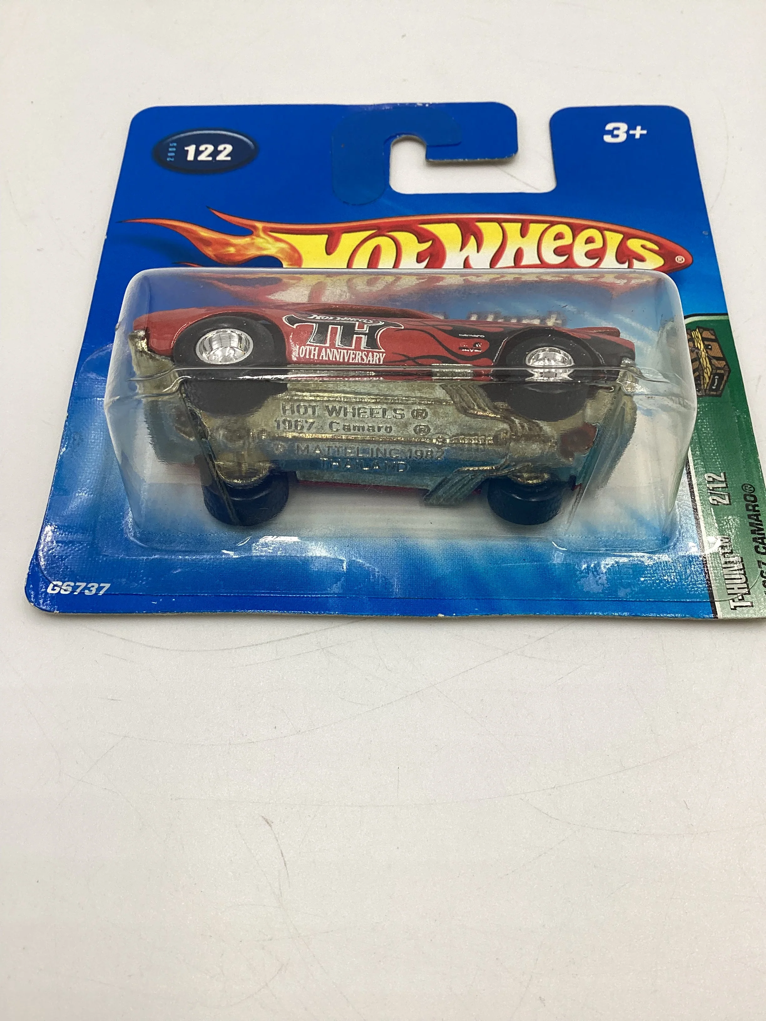 2005 Hot Wheels #122 Treasure Hunt 1967 Camaro Red Short Card W/protector - Image 8