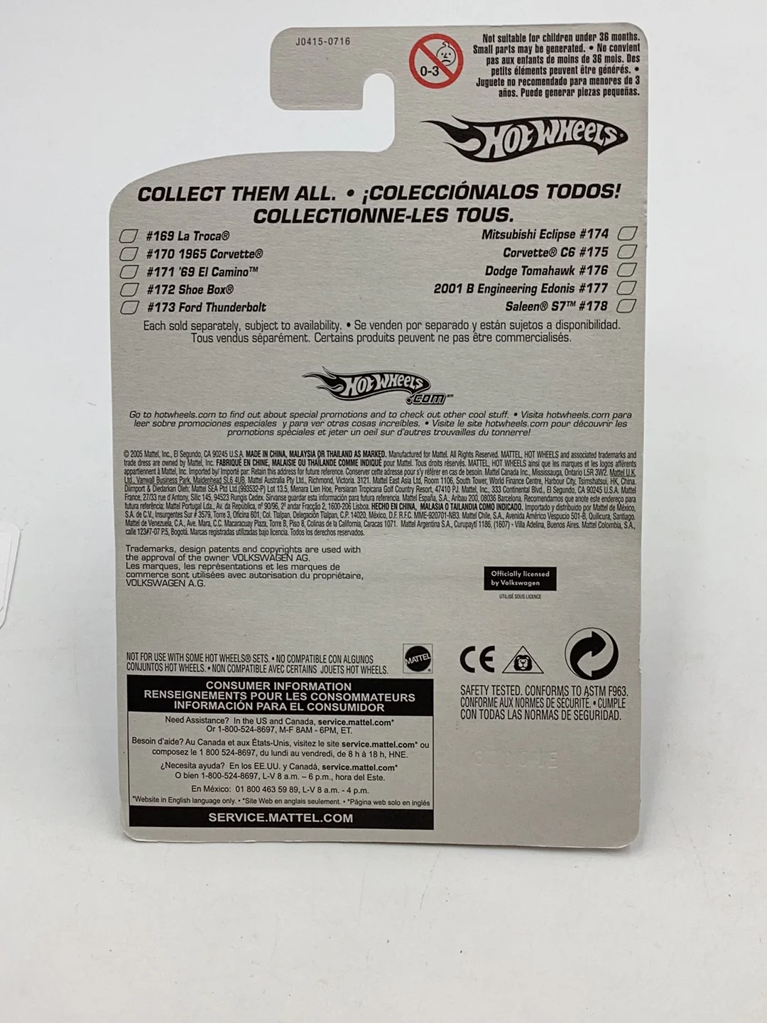2005 Hot Wheels VW Special #186 with protector - Image 7