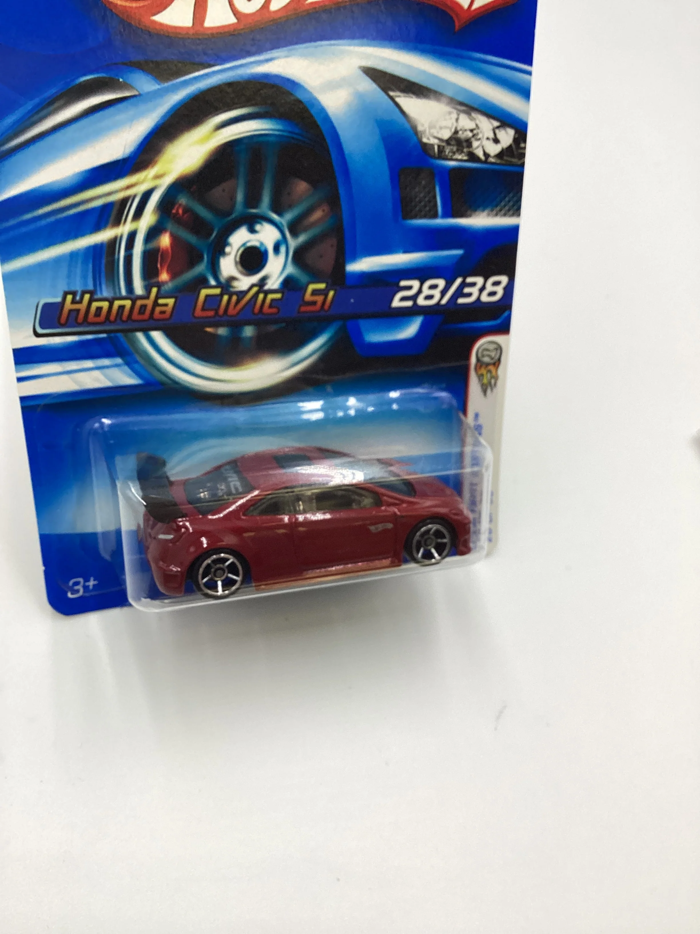 2006 Hot wheels #028 Honda Civic Si Red OH5 Chrome Wheels SR - Image 5