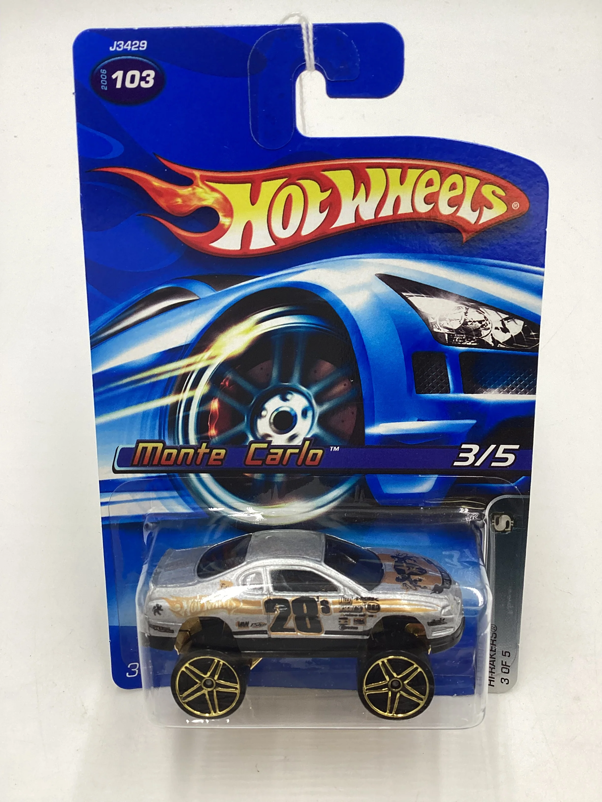 2006 Hot Wheels #103 Hi Rakers Monte Carlo Silver 18E - Image 2
