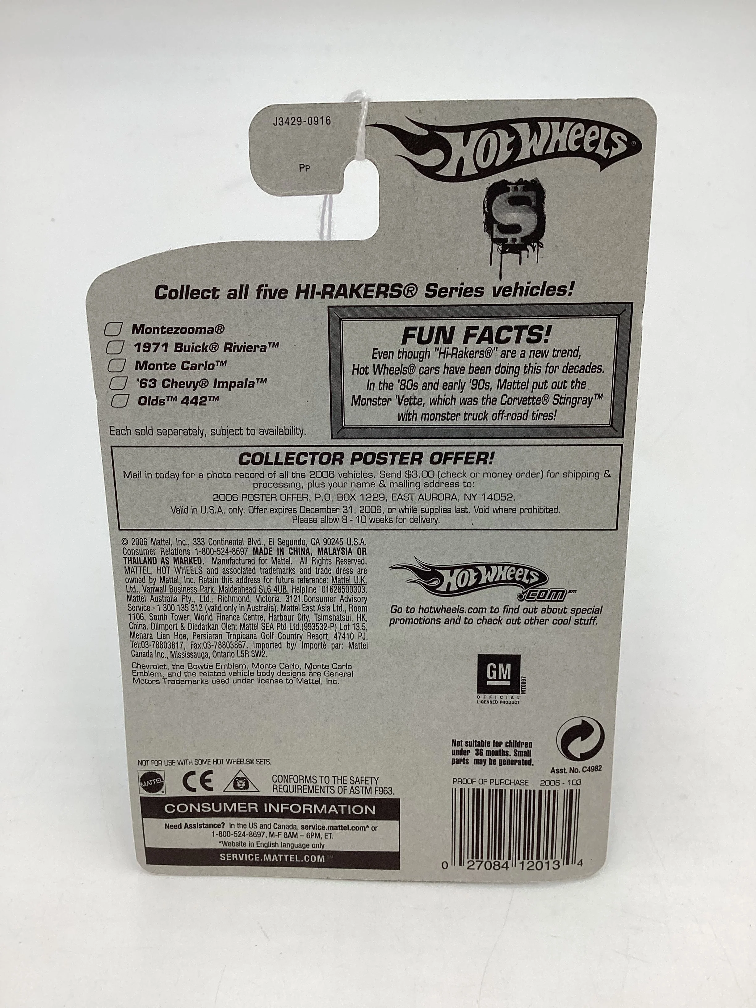 2006 Hot Wheels #103 Hi Rakers Monte Carlo Silver 18E - Image 7