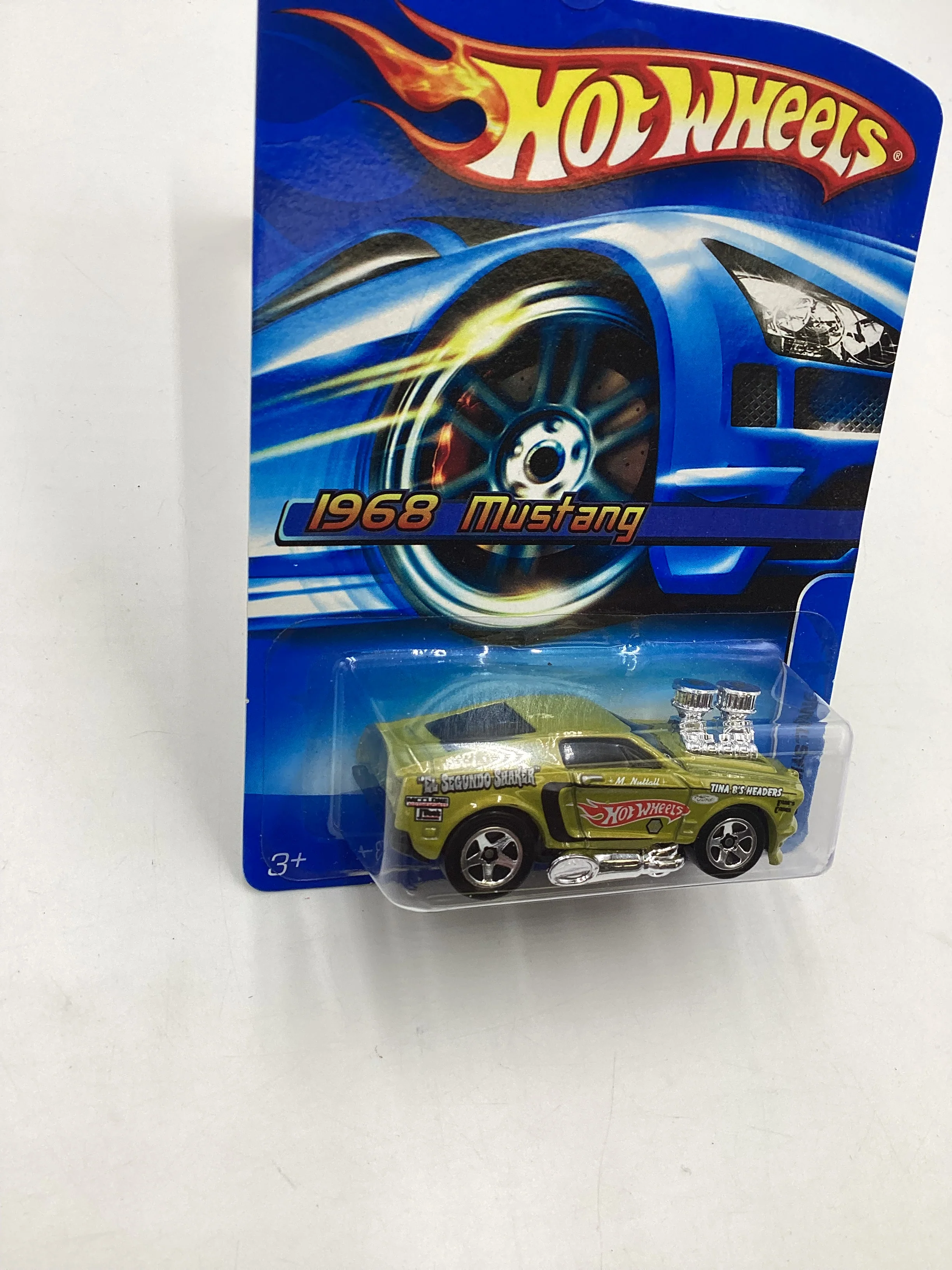 2006 Hot Wheels #128 1968 Mustang Tooned Green 24B - Image 5