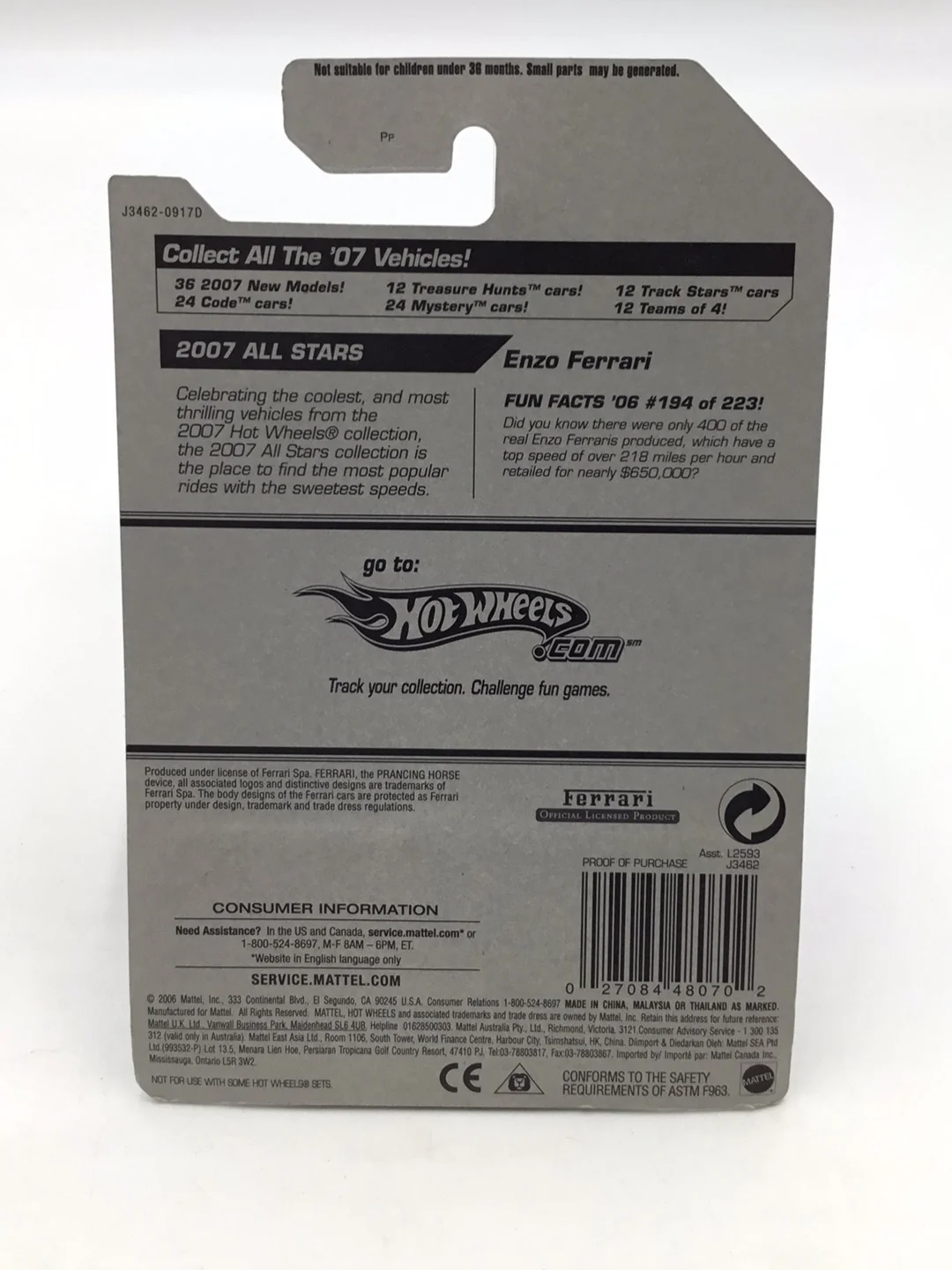 2006 Hot wheels #194 Enzo Ferrari with protector - Image 6