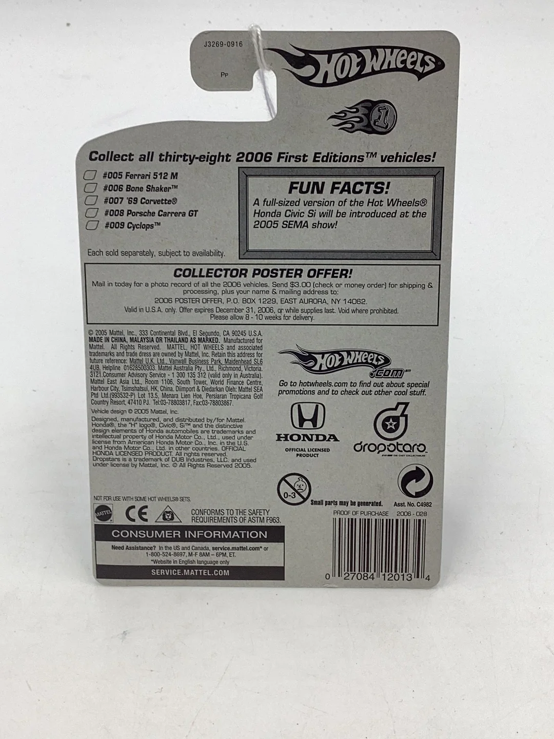 2006 Hot wheels #28 Honda Civic Si 76A - Image 7