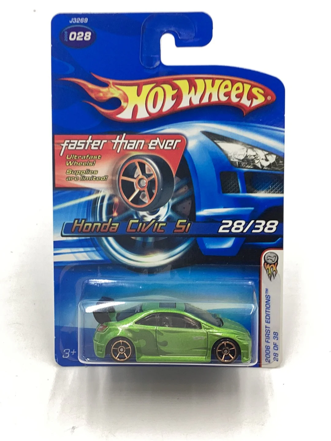 2006 Hot wheels #28 Honda Civic Si FTE Faster Than Ever with protector - Image 2