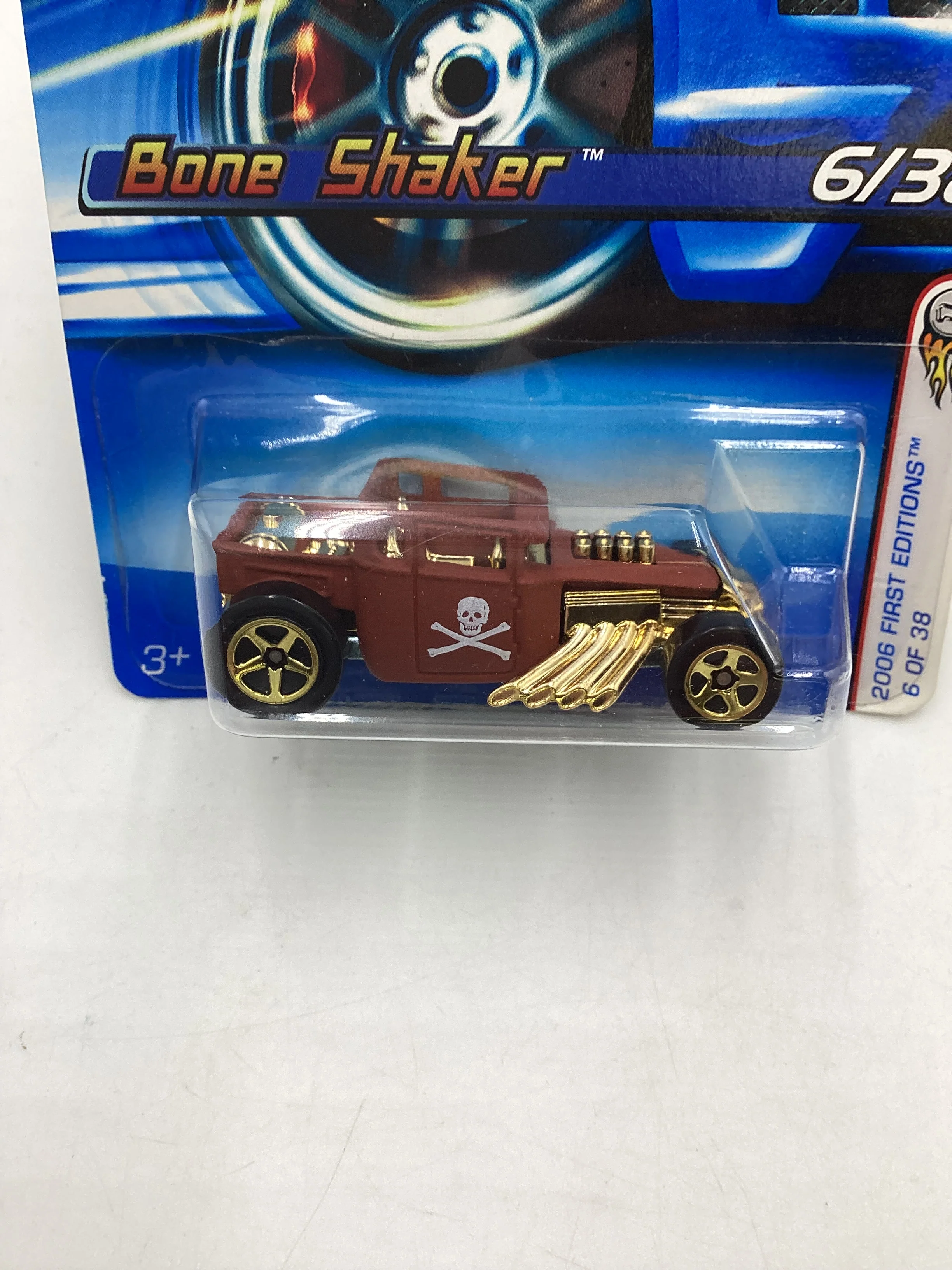 2006 Hot Wheels First Editions #006 Bone Shaker Brown/Gold 56D - Image 3
