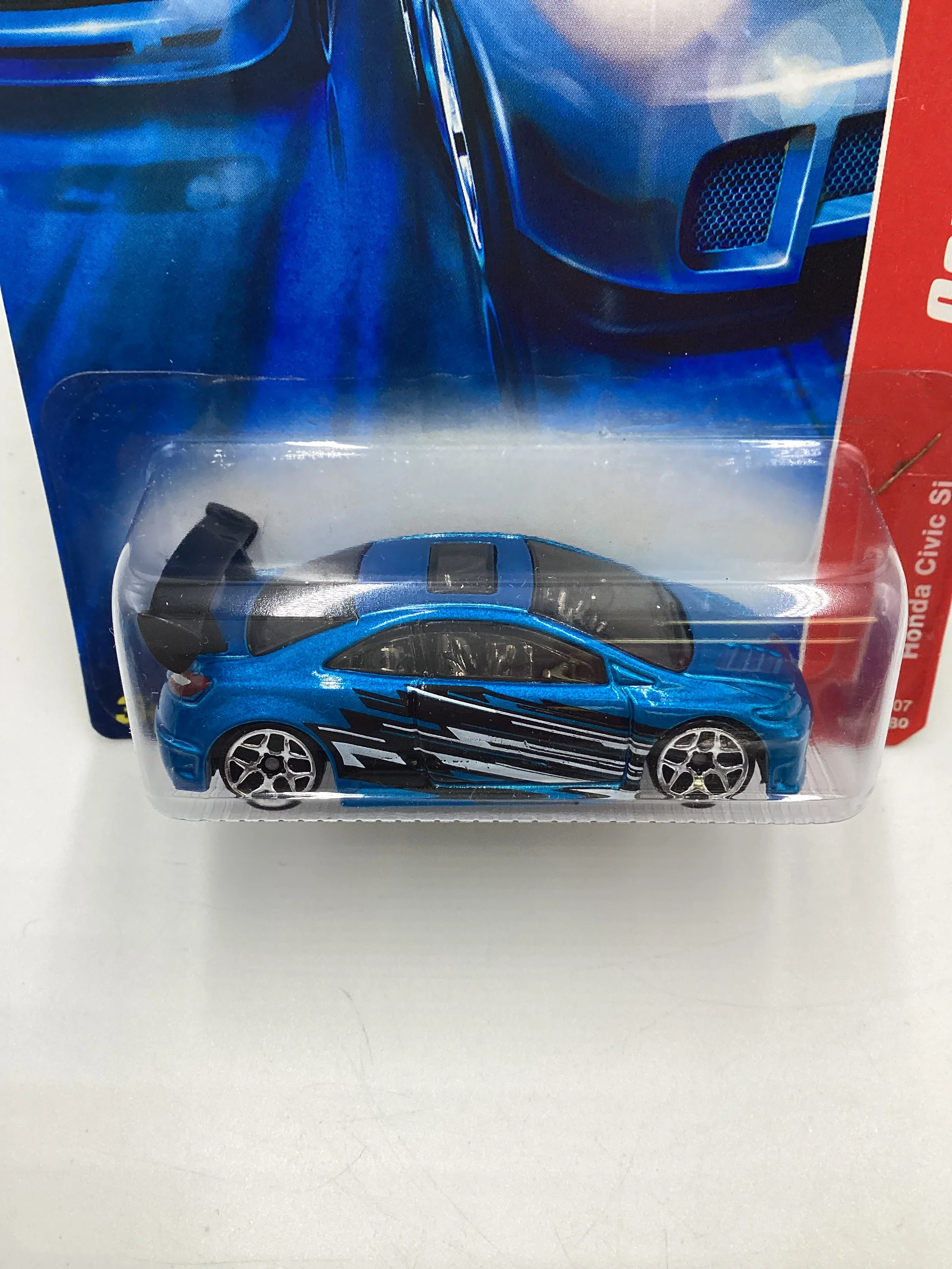 2007 Hot wheels #100 Code Cars Blue Honda Civic Si SR - Image 3