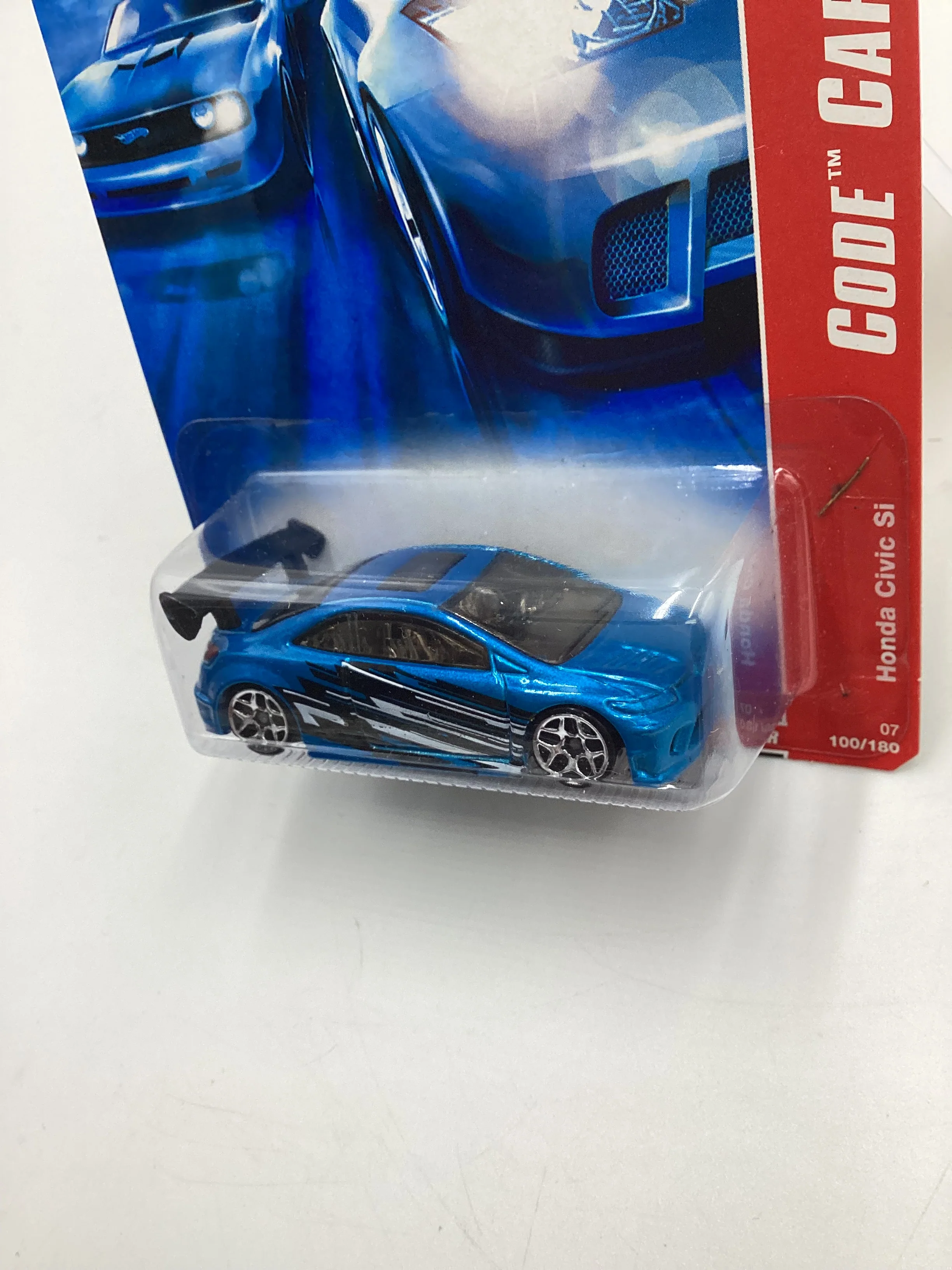 2007 Hot wheels #100 Code Cars Blue Honda Civic Si SR - Image 4