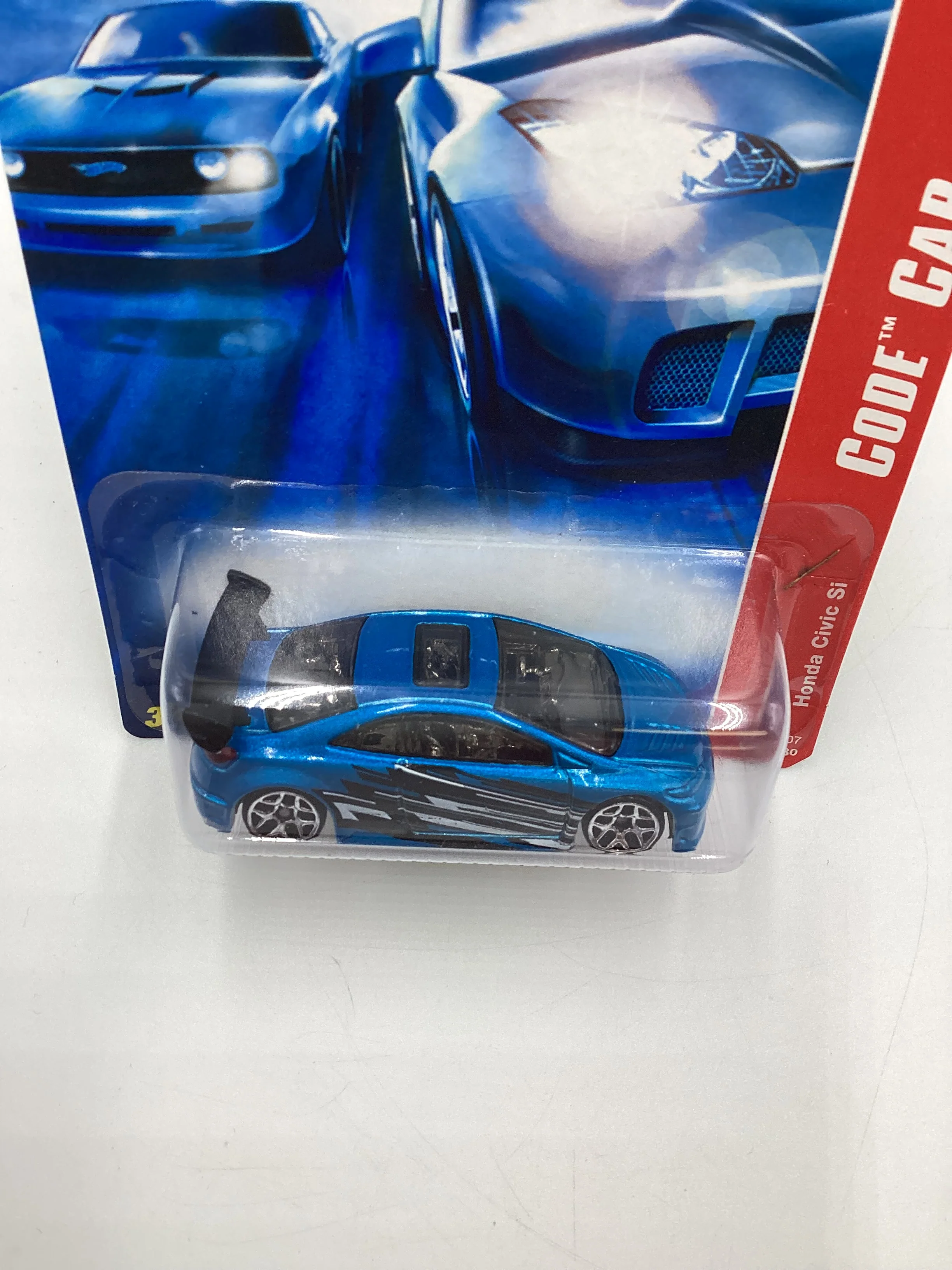 2007 Hot wheels #100 Code Cars Blue Honda Civic Si SR - Image 6