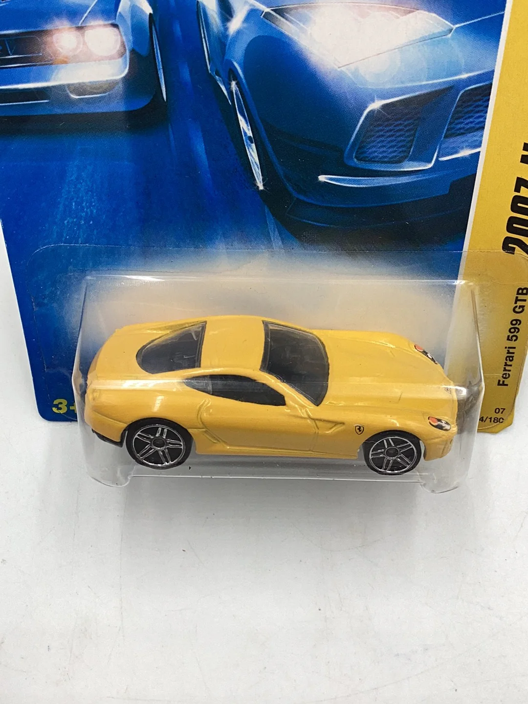 2007 Hot wheels #14 Ferrari 599 GTB Yellow SS4 - Image 5