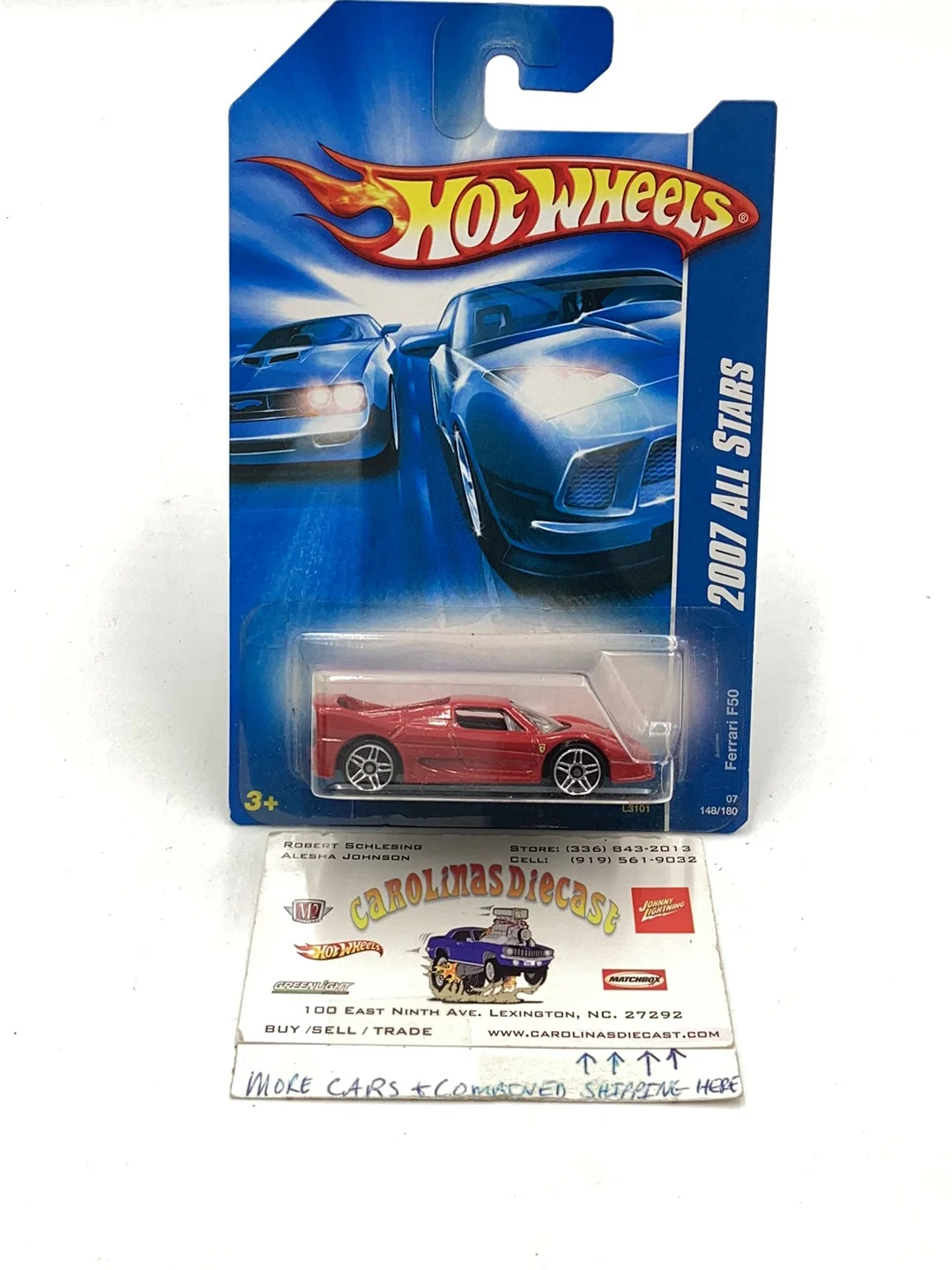 2007 Hot Wheels #148 Ferrari F50 with protector