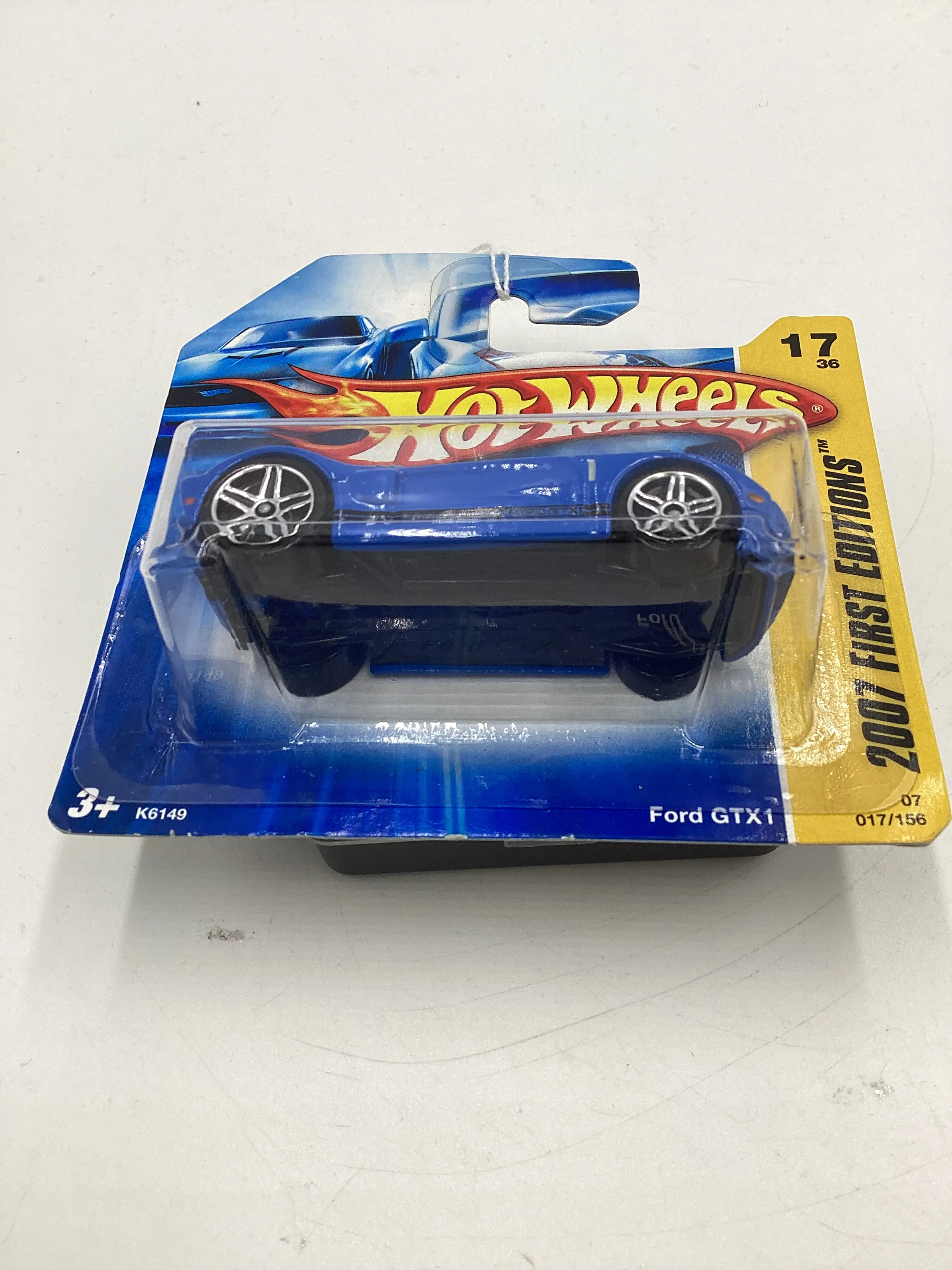 2007 Hot Wheels New Models #17 Ford GTX1 Blue PR5 Wheels Short Card 25D - Image 7