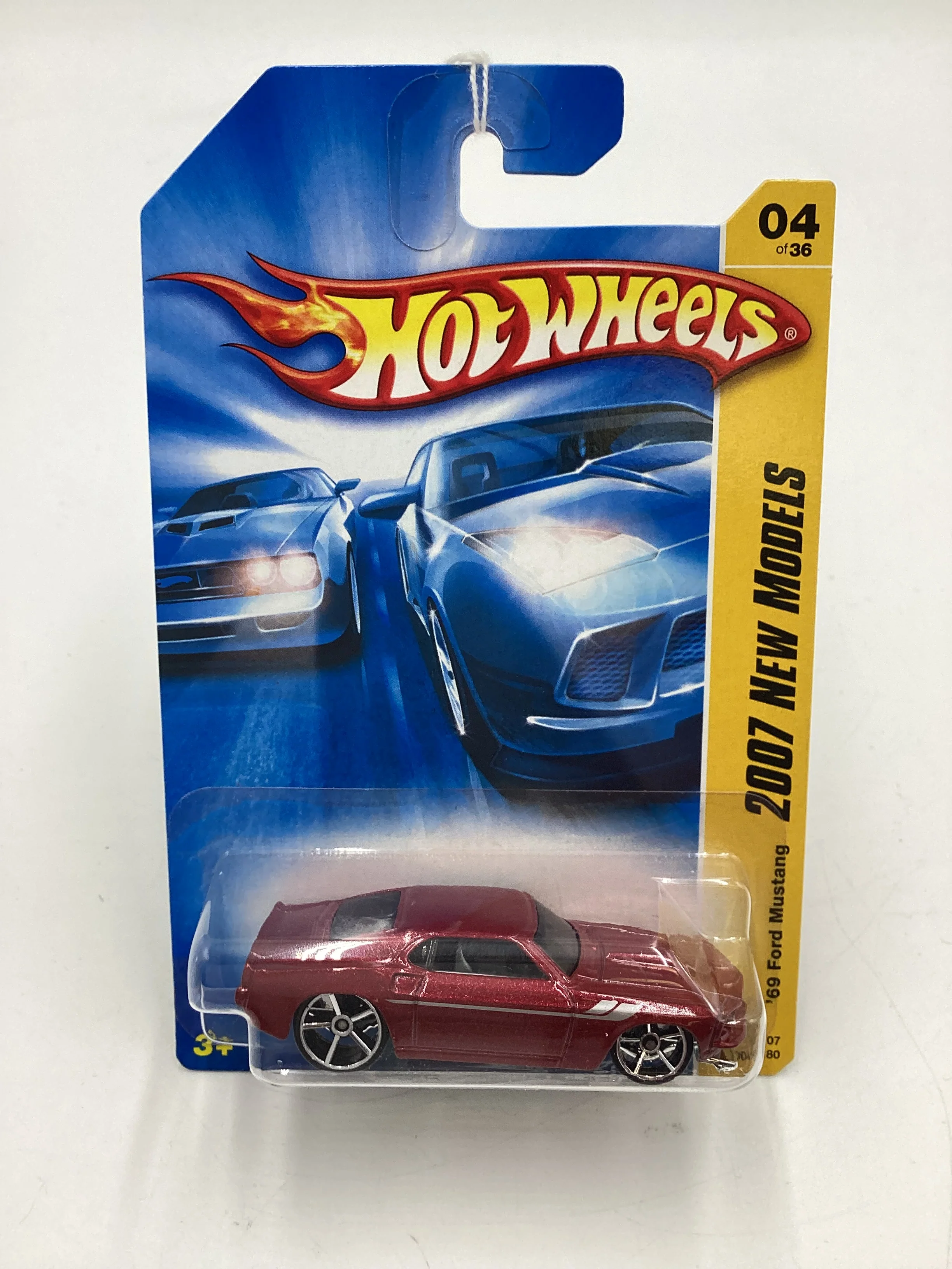 2007 Hot Wheels New Models #4 69 Ford Mustang Red 25H - Image 2