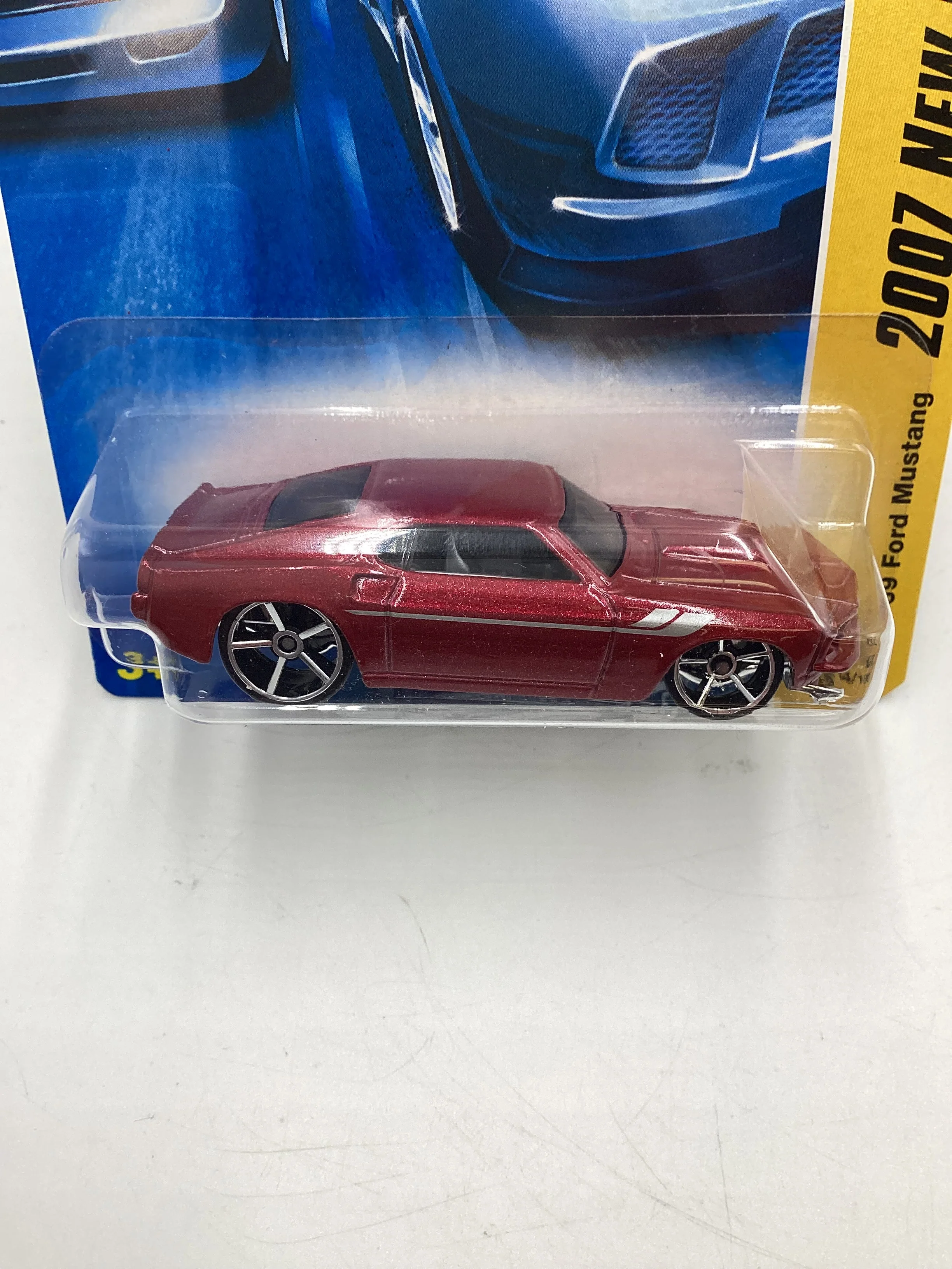 2007 Hot Wheels New Models #4 69 Ford Mustang Red 25H - Image 3
