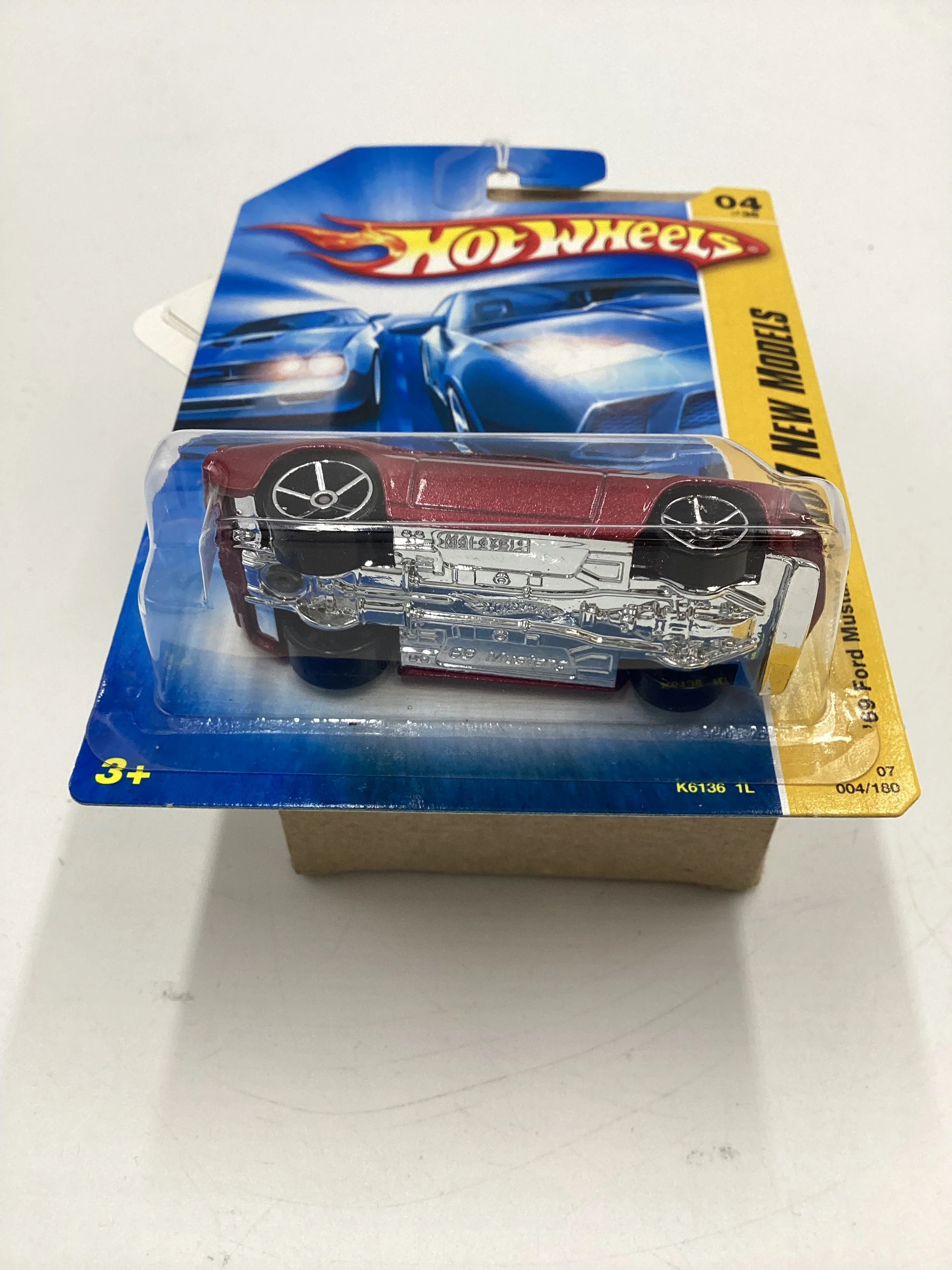2007 Hot Wheels New Models #4 69 Ford Mustang Red 25H - Image 7