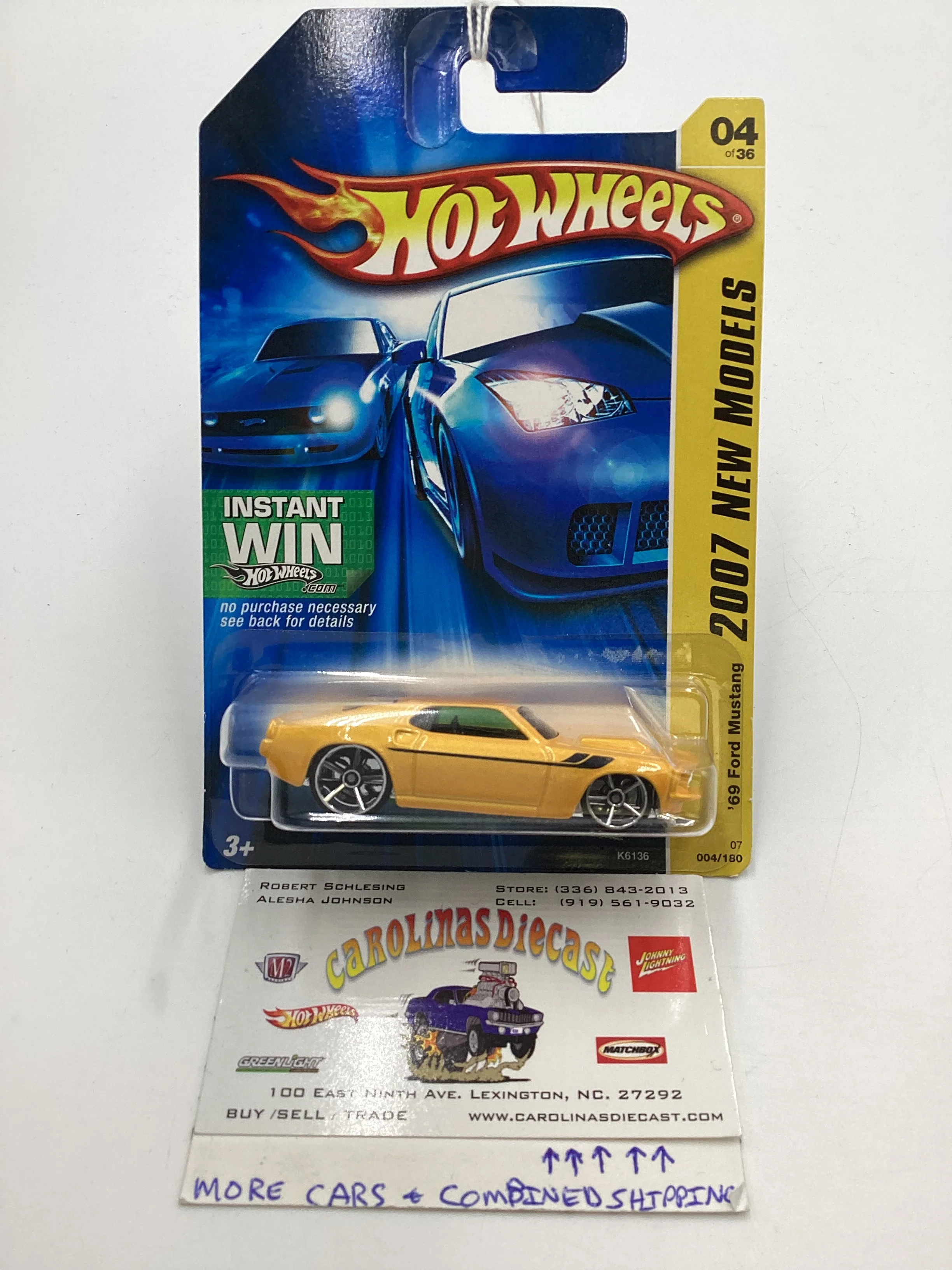 2007 Hot Wheels New Models #4 69 Ford Mustang Yellow 25H