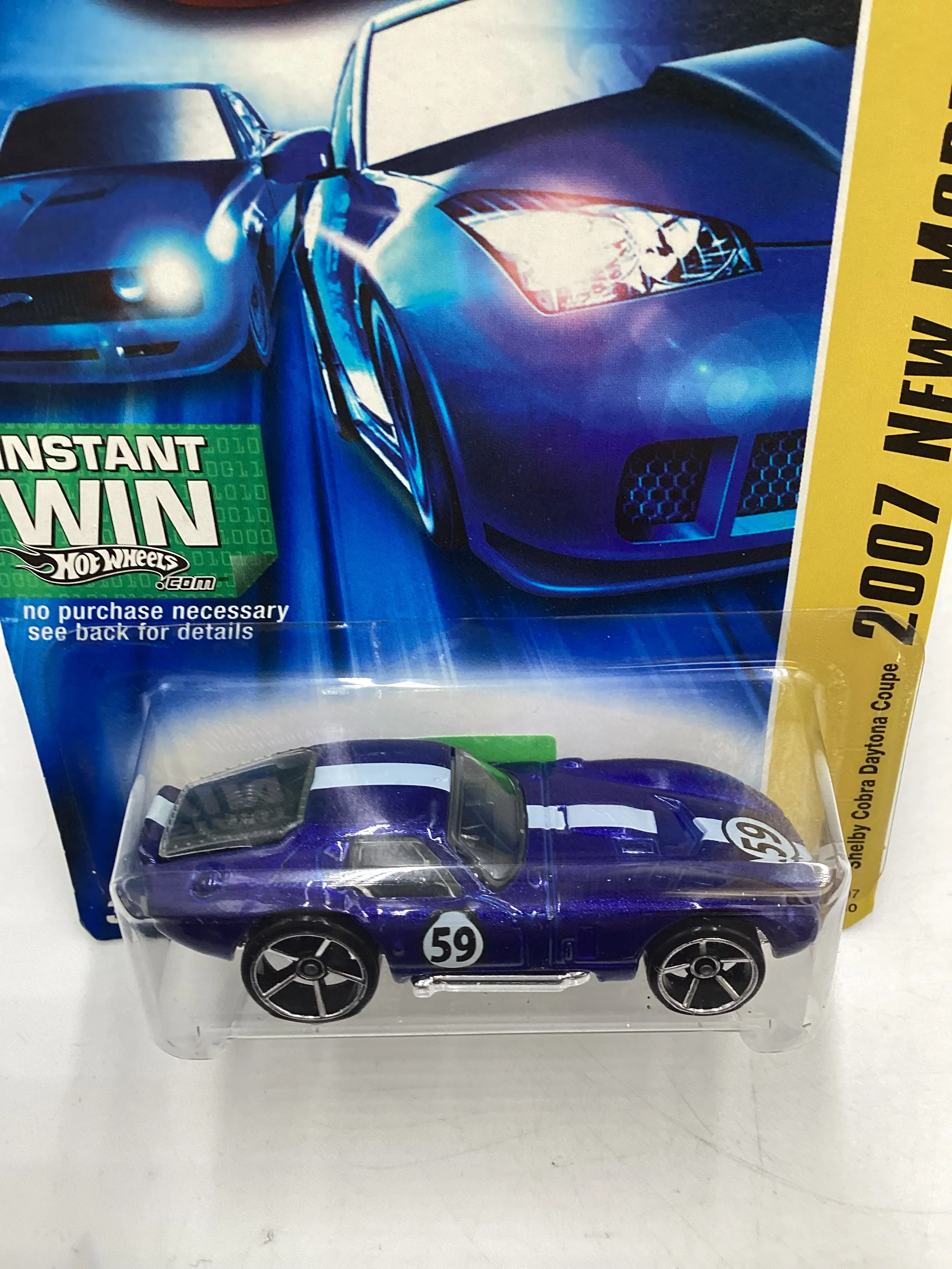 2007 Hot Wheels New Models #6 Shelby Cobra Daytona Coupe Blue 28C - Image 6