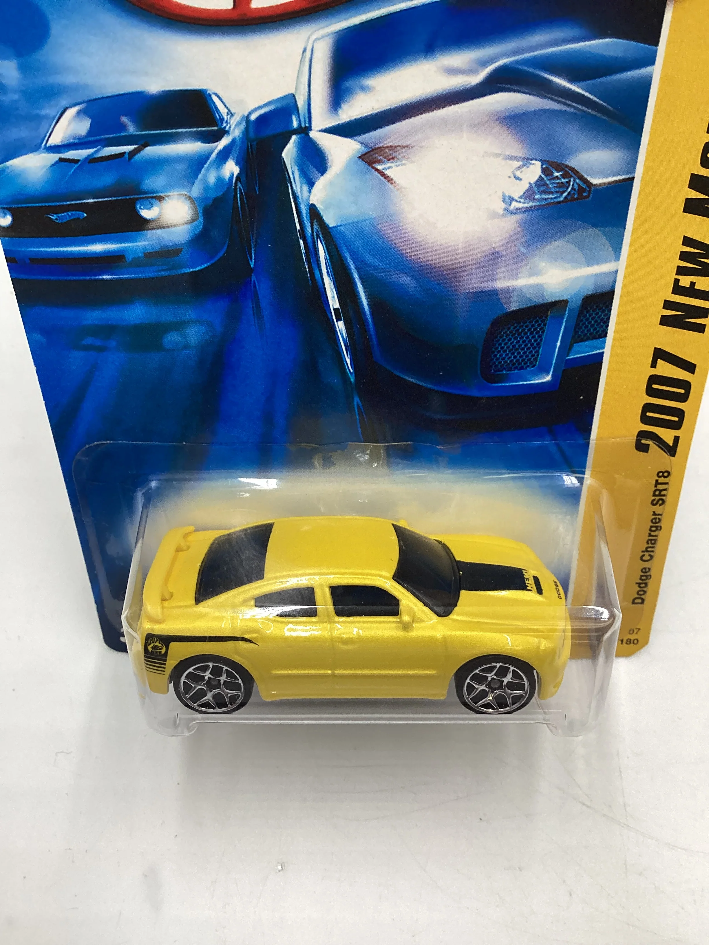 2007 Hot Wheels New Models #7 Dodge Charger SRT8 Yellow 50B - Image 6