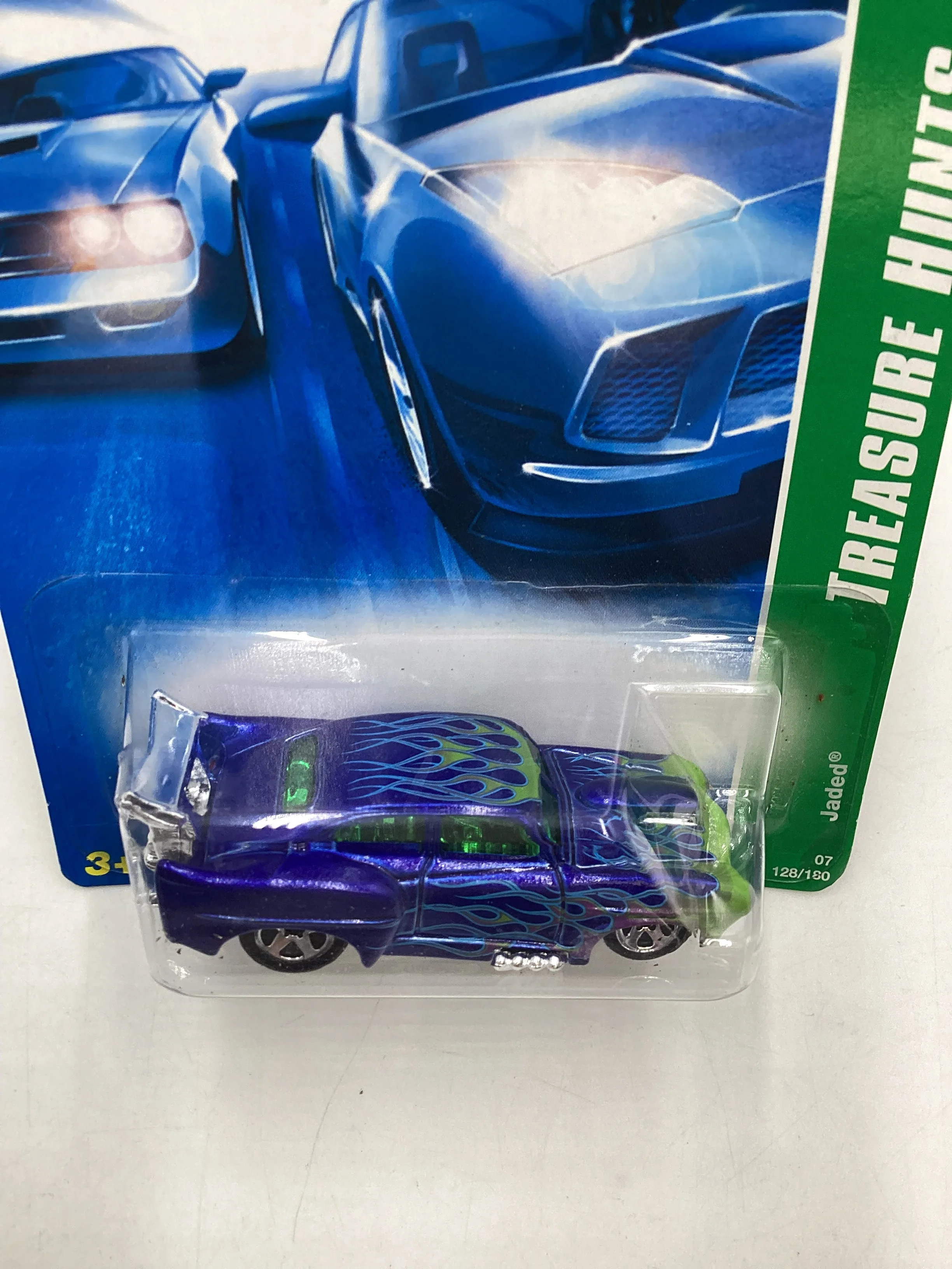 2007 Hot Wheels Treasure Hunt #128 Jaded hole in blister 277B - Image 6
