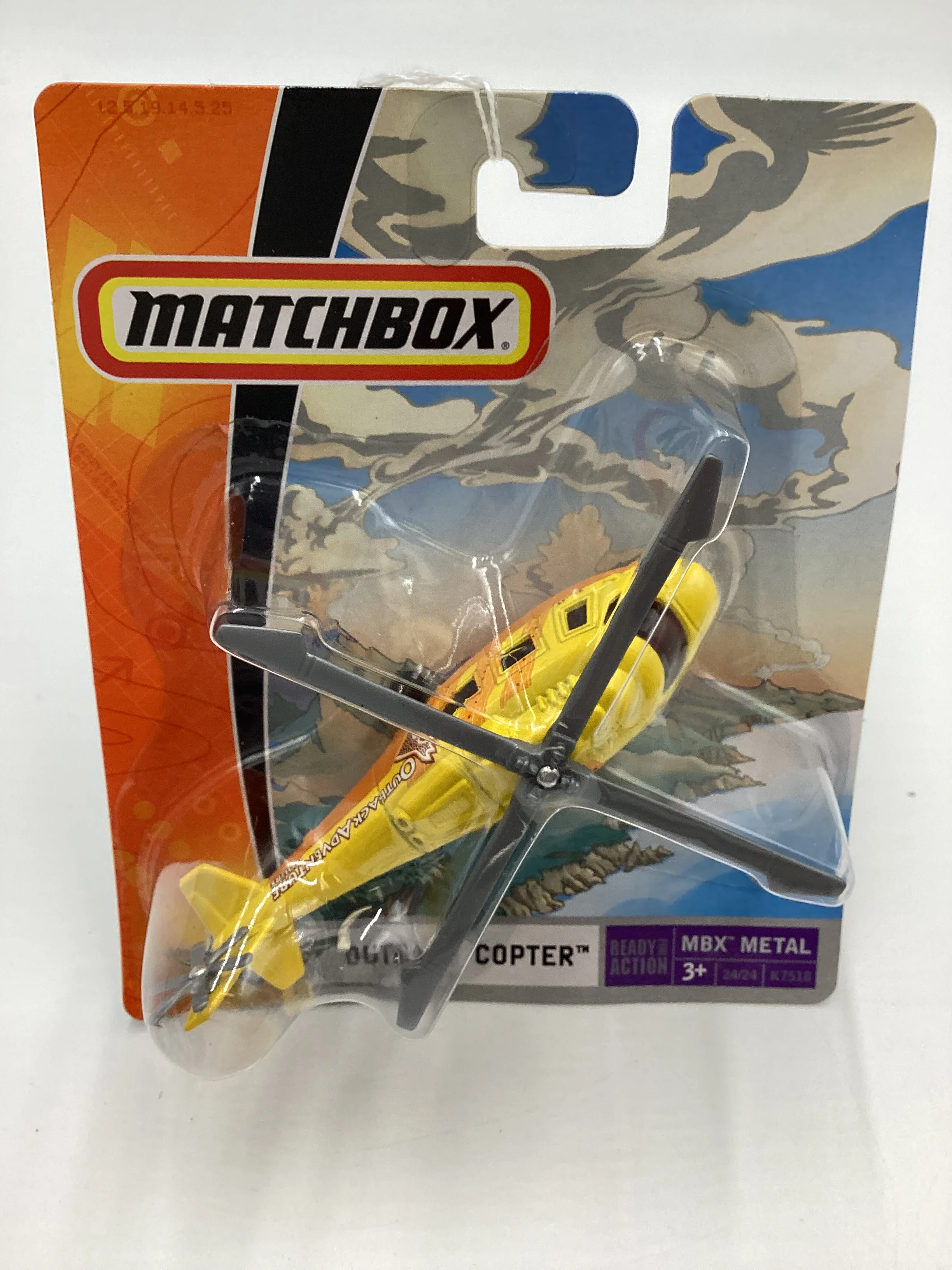 2007 Matchbox Skybusters  K7518 Outback Copter Yellow HTF 113D - Image 2