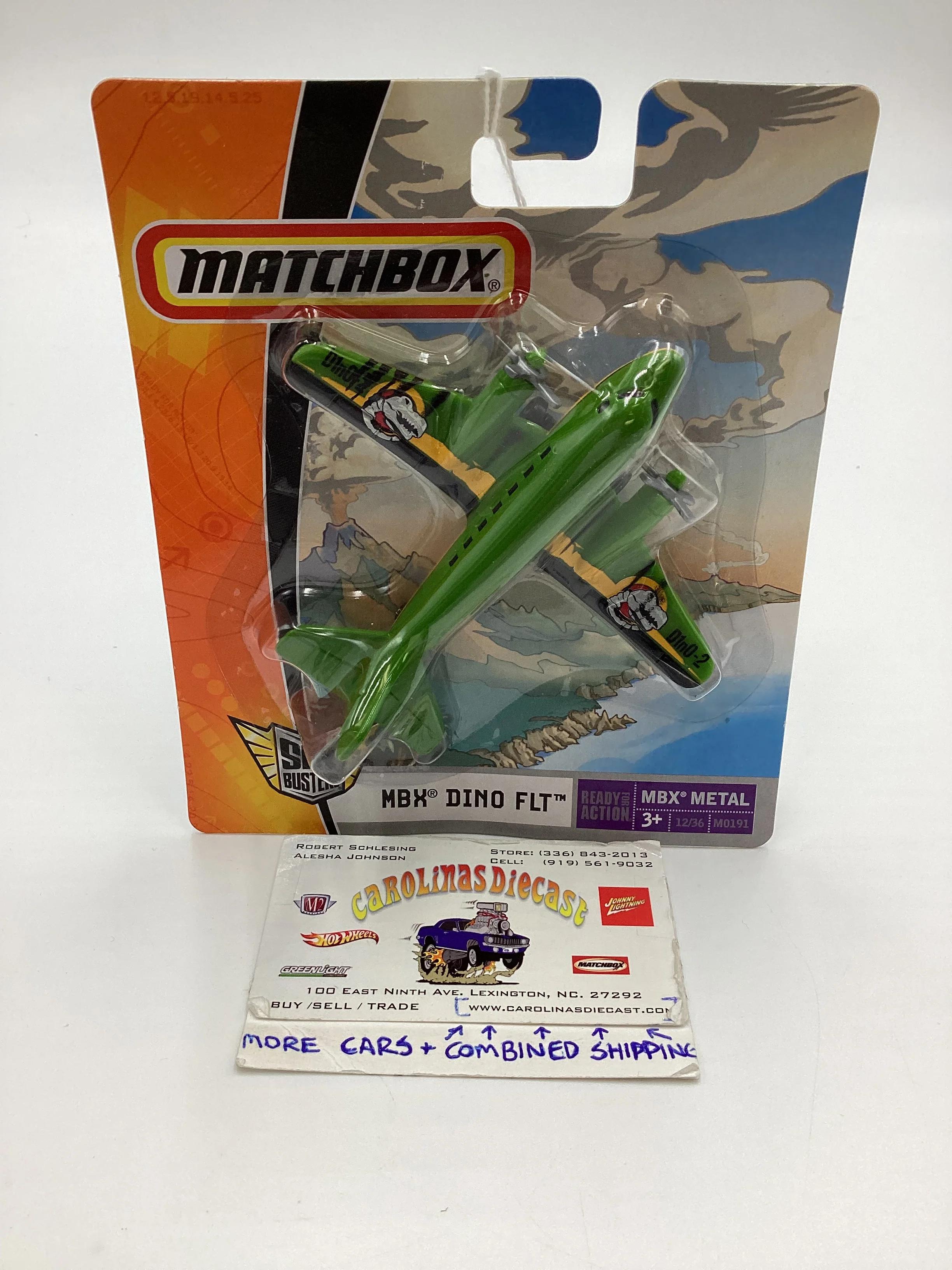 2007 Matchbox Skybusters M0191 MBX Dino FLT Green 113D