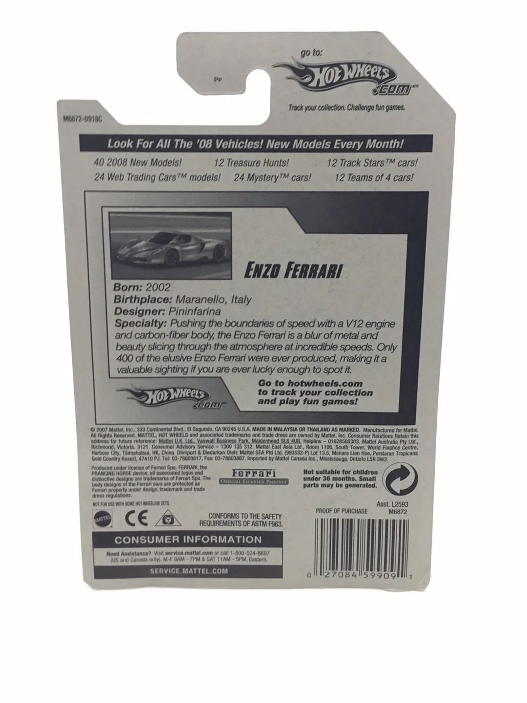 2008 Hot wheels #114 Enzo Ferrari with protector - Image 6