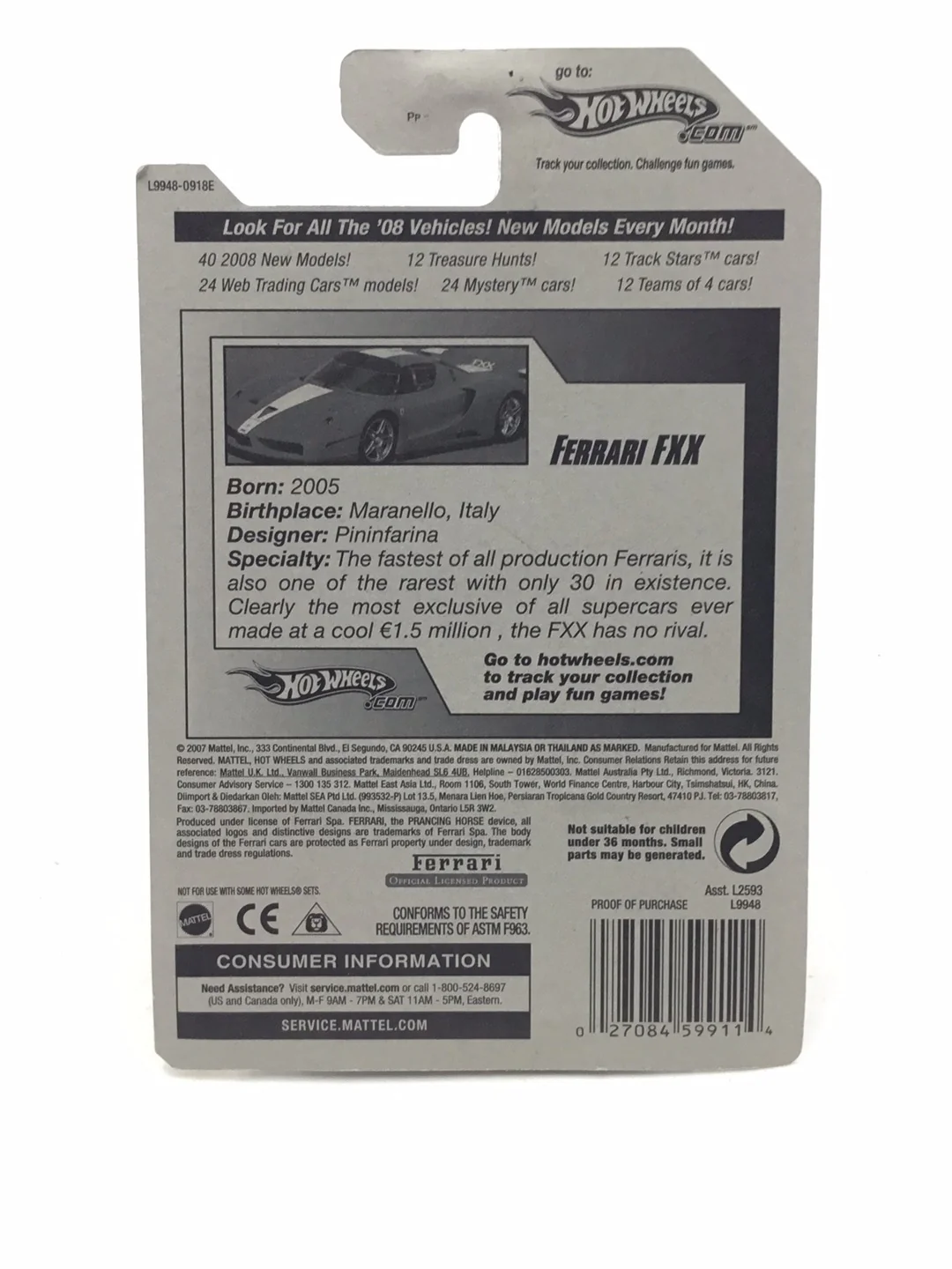 2008 Hot wheels #33 Ferrari FXX Red - Image 6