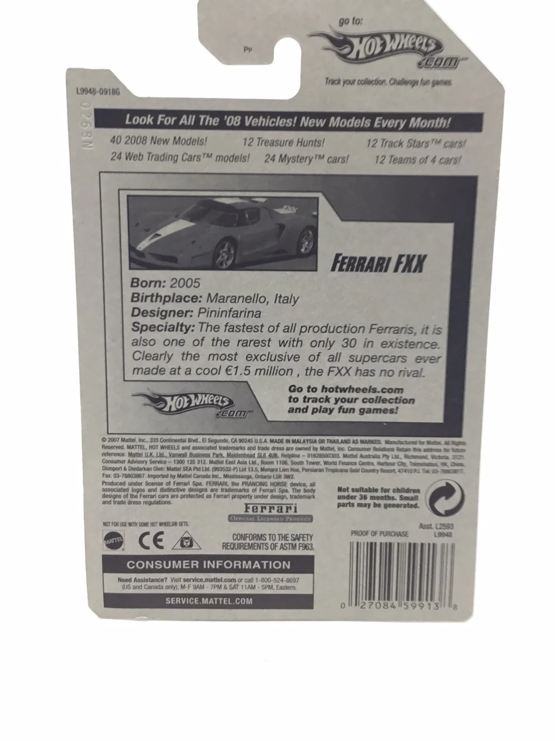 2008 Hot wheels #33 Ferrari FXX with protector - Image 6